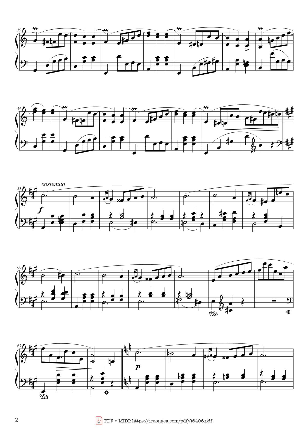 Page 2 of the piano sheet music PDF – Waltz in A Minor, Opus 34 No 2 by Frédéric François Chopin