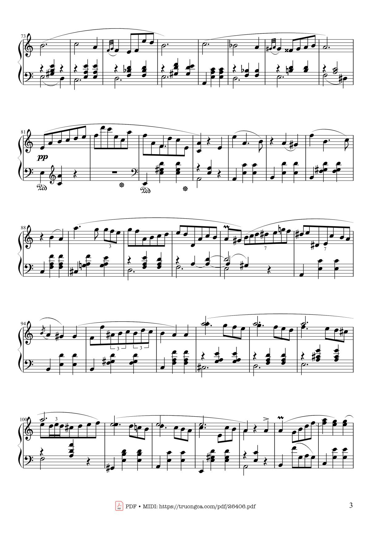 Page 3 of the piano sheet music PDF – Waltz in A Minor, Opus 34 No 2 by Frédéric François Chopin