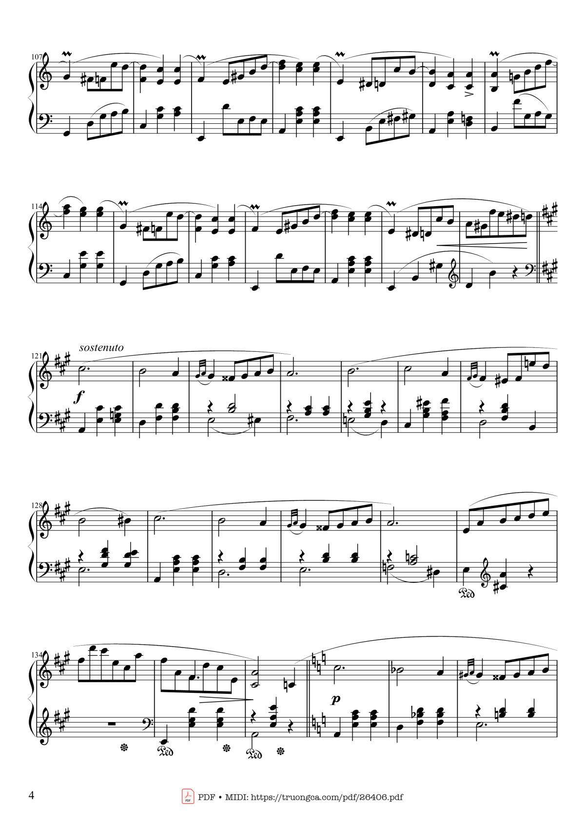 Page 4 of the piano sheet music PDF – Waltz in A Minor, Opus 34 No 2 by Frédéric François Chopin