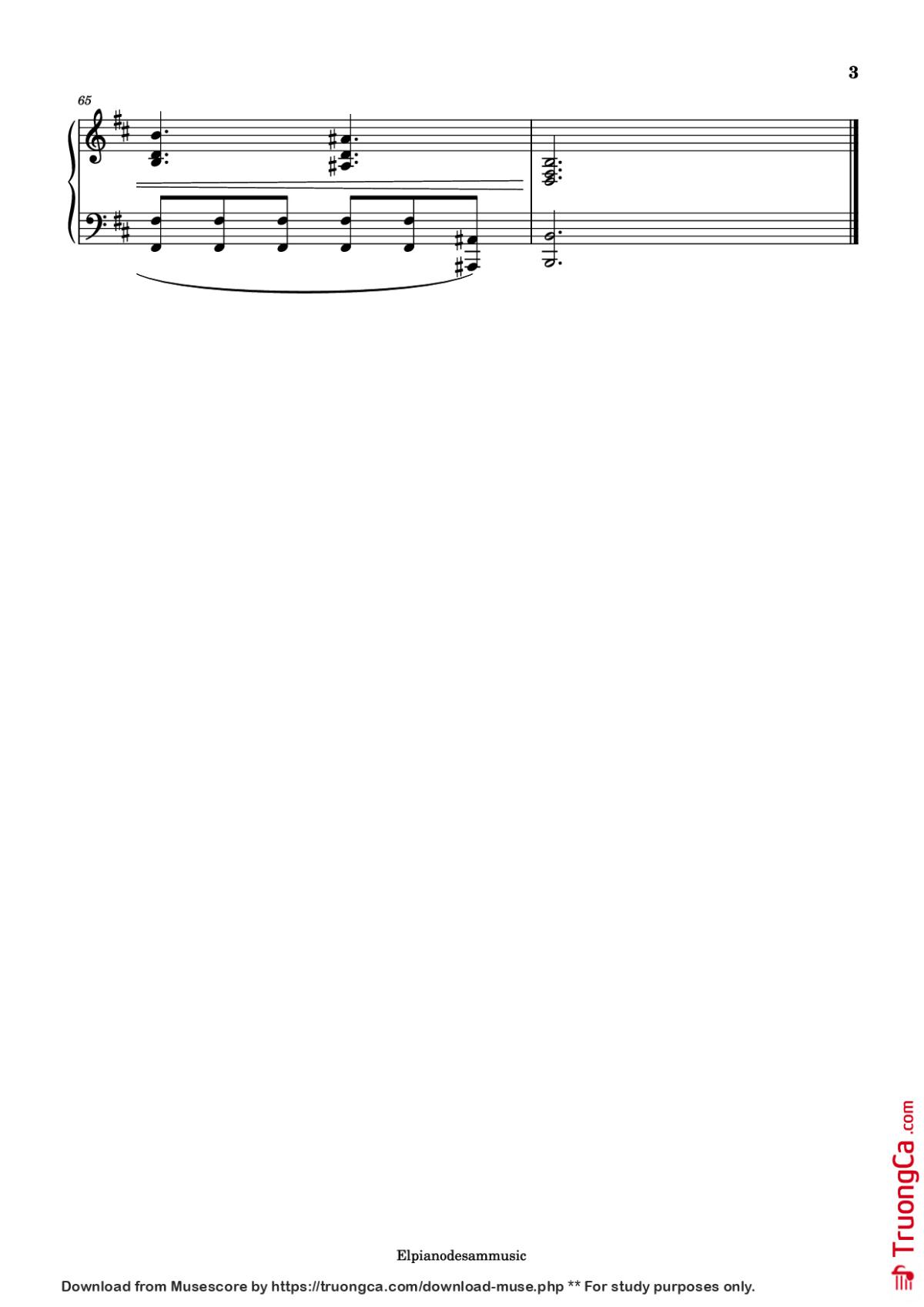 Page 3 of the piano sheet music PDF Piano – Oakvale Theme Piano by Russell Shaw