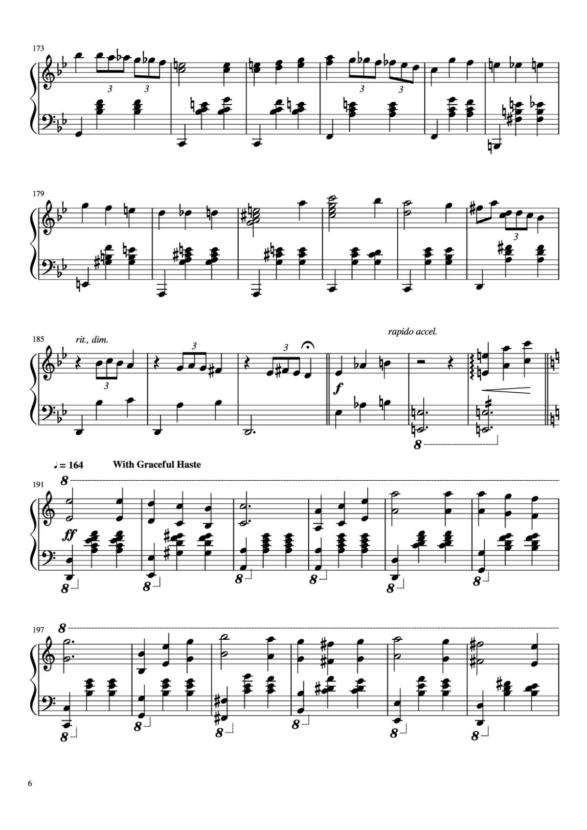 Page 6 of the piano sheet music PDF Piano – Merry-Go-Round of Life Piano by Joe Hisaishi