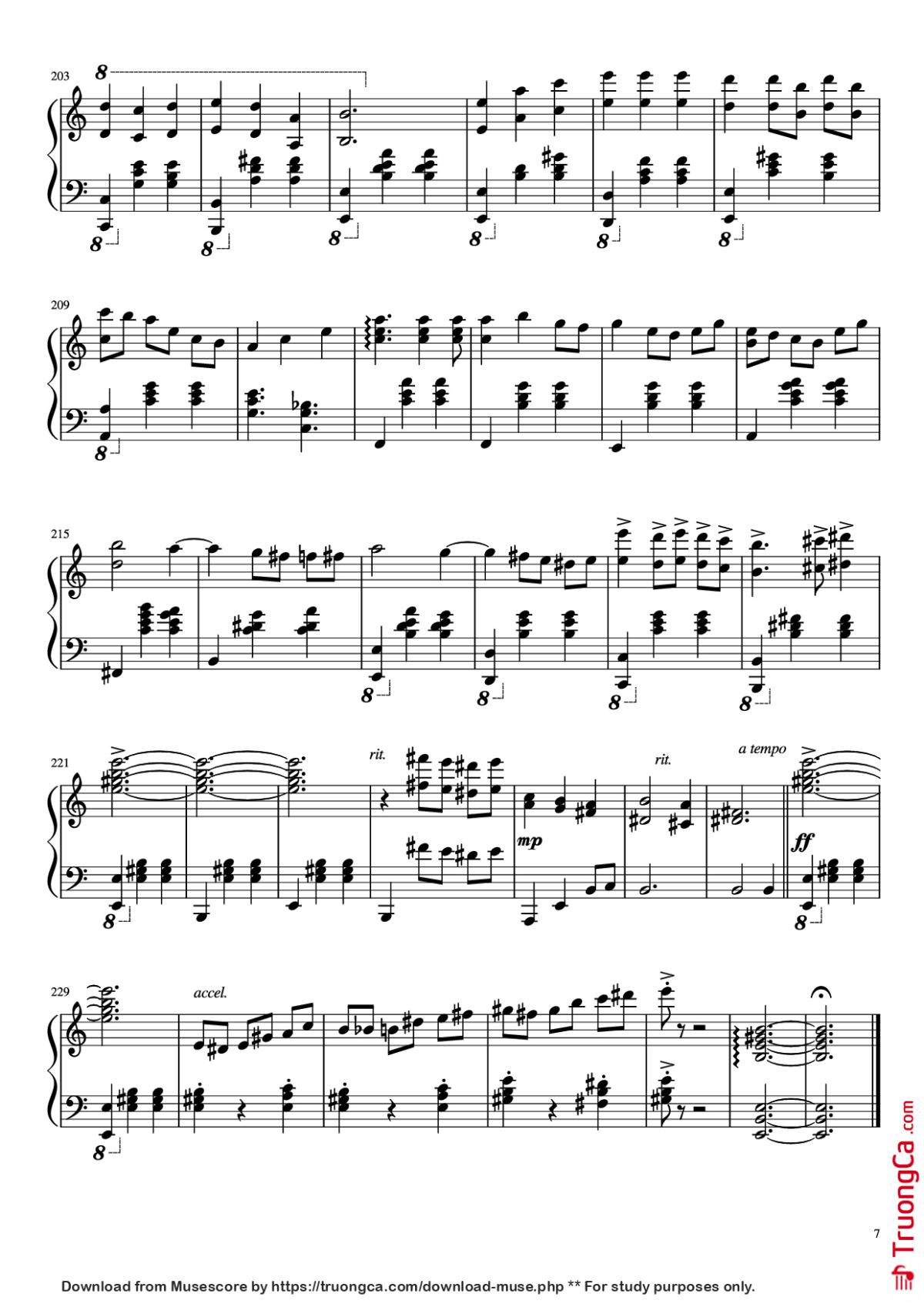 Page 7 of the piano sheet music PDF Piano – Merry-Go-Round of Life Piano by Joe Hisaishi