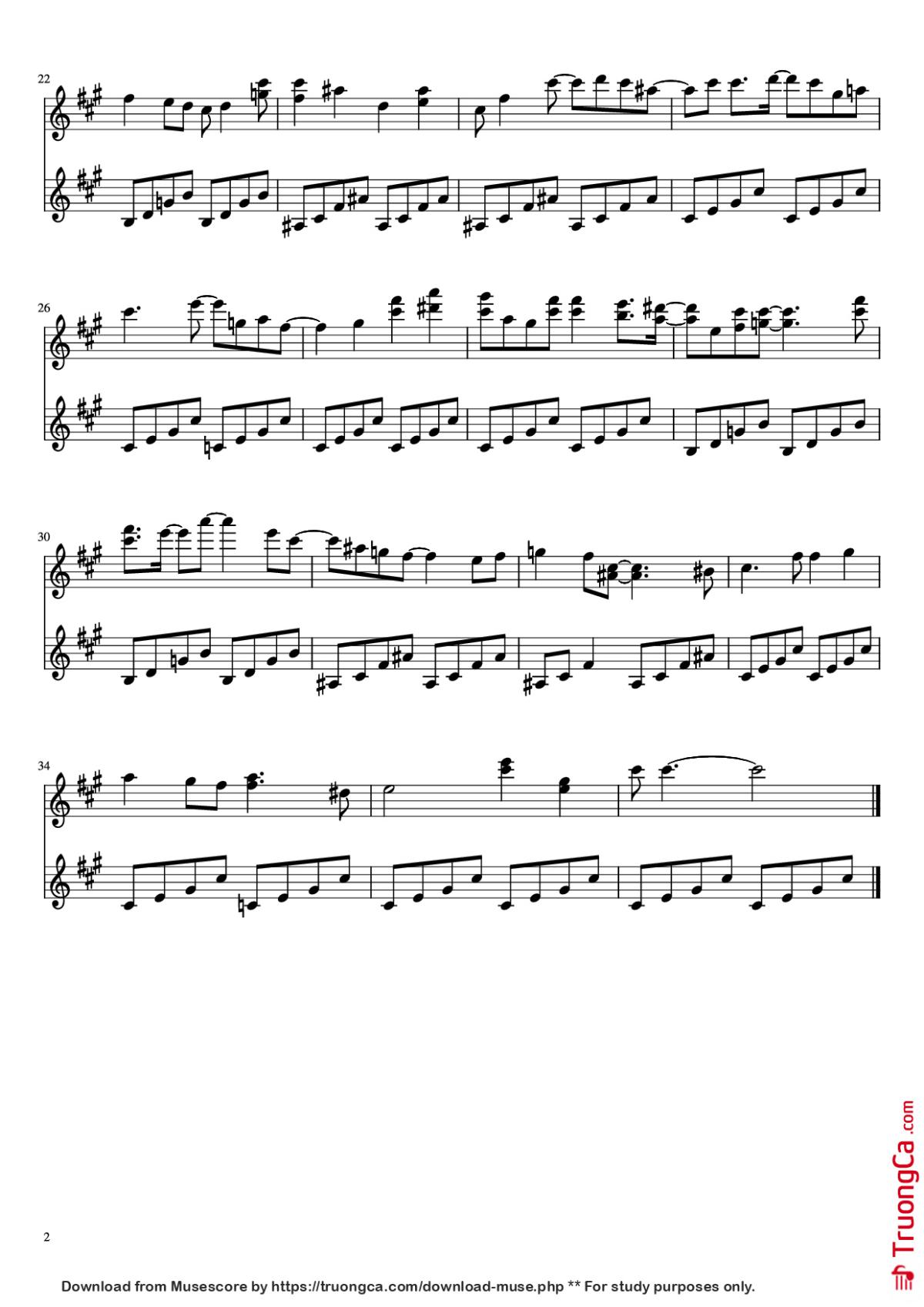 Page 2 of the piano sheet music PDF Piano – Melancholy (SCP: Secret Laboratory) Piano by Composed by: Jacek Burnert Rogal