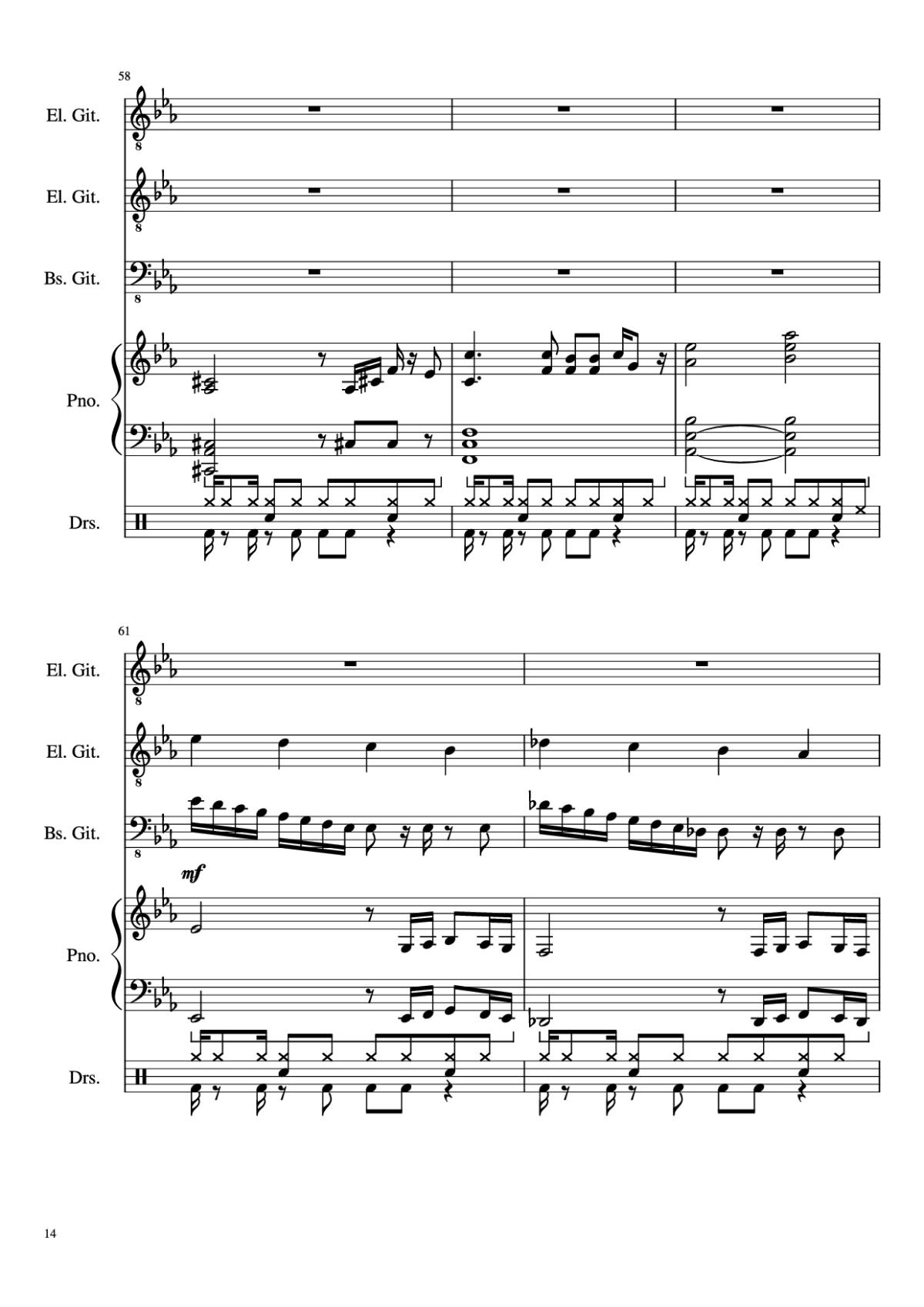 Page 14 of the piano sheet music PDF – Dark Necessities Piano by JaronTu