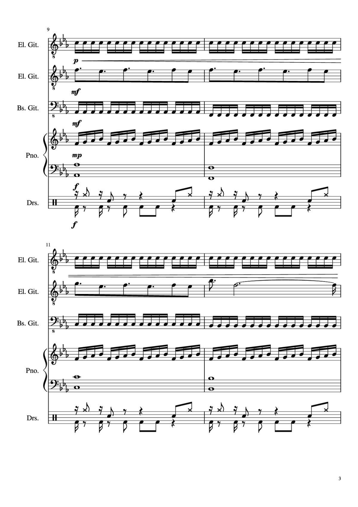 Page 3 of the piano sheet music PDF – Dark Necessities Piano by JaronTu