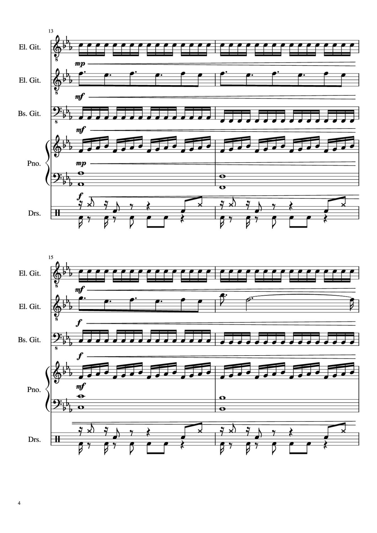 Page 4 of the piano sheet music PDF – Dark Necessities Piano by JaronTu