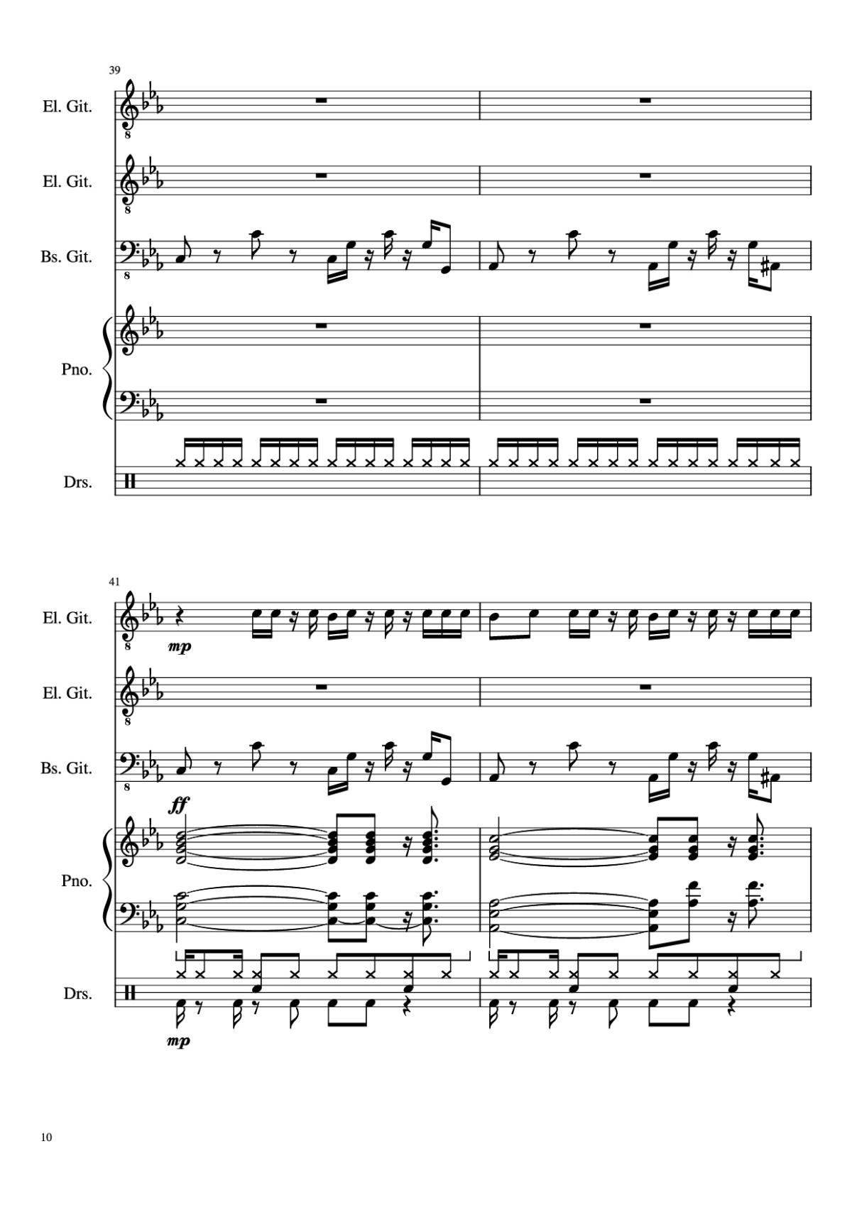 Page 10 of the piano sheet music PDF – Dark Necessities Piano by JaronTu
