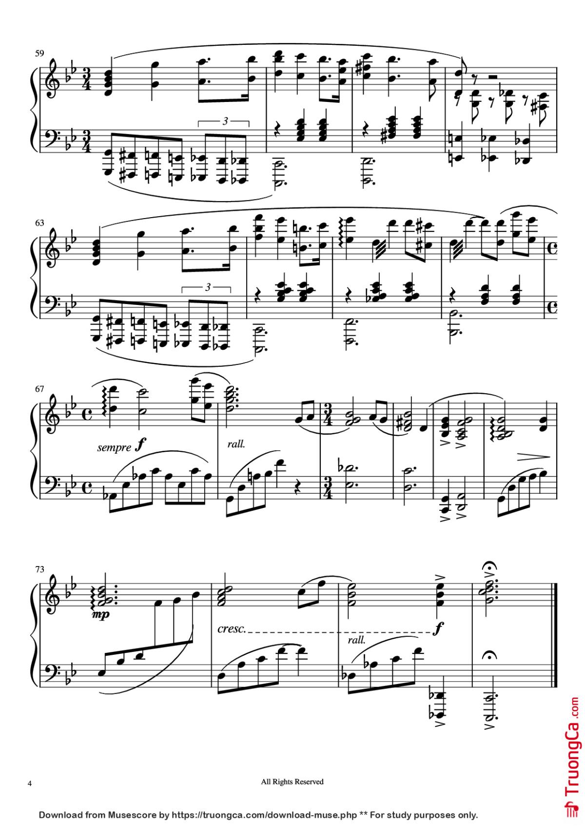 Page 4 of the piano sheet music PDF Piano – Hana Bi Piano by Joe Hisaishi