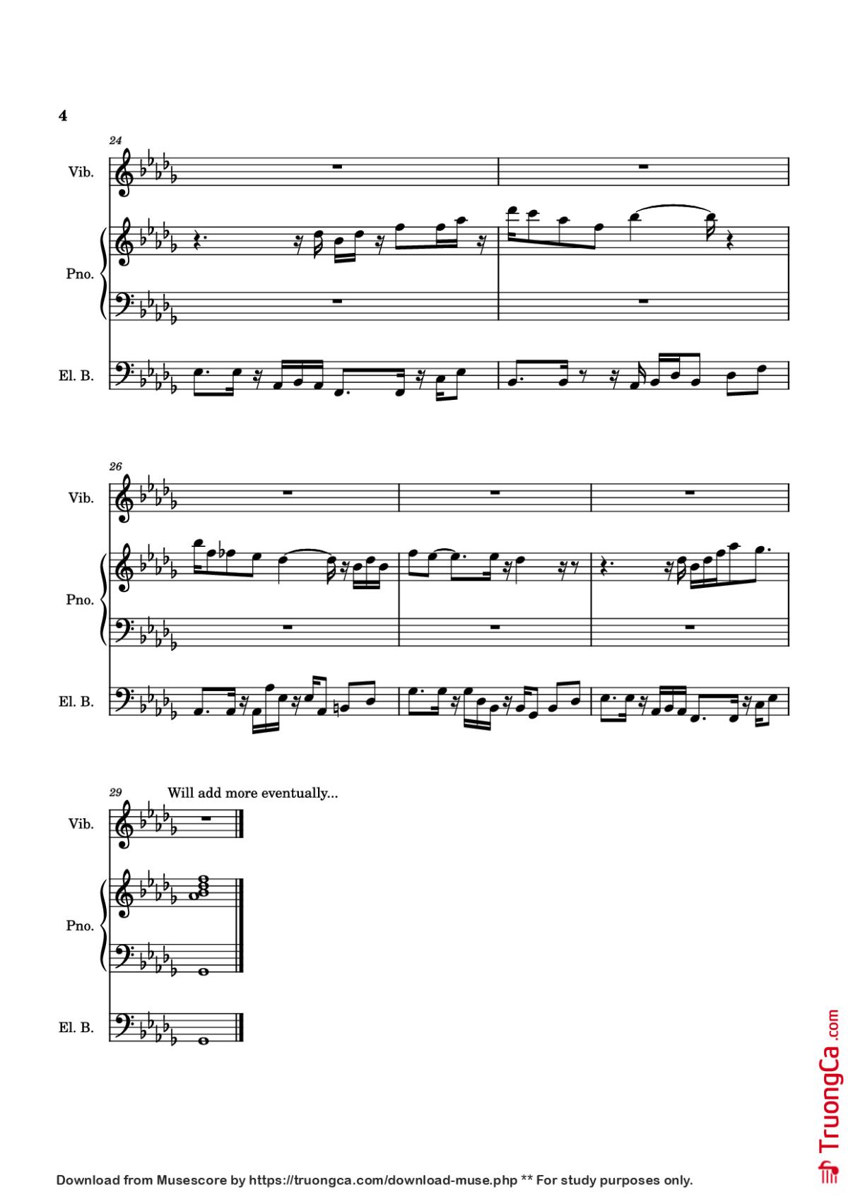 Page 4 of the piano sheet music PDF Piano Guitar Tab – [WIP] Colour the Night Piano by Transcribed by coolcat0