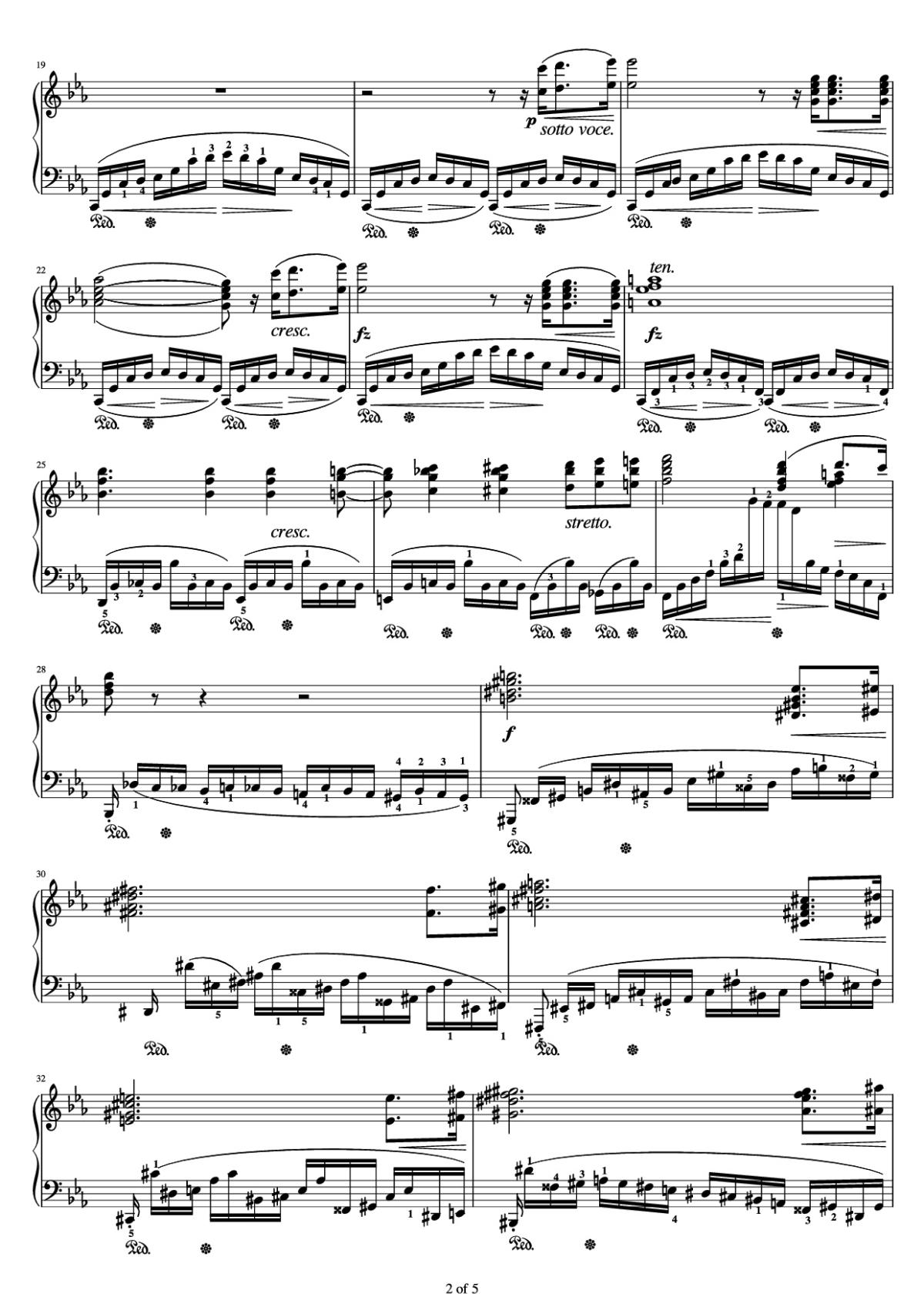 Page 2 of the piano sheet music PDF Piano – Etude Op.10 No.12 Revolutionary by Frederic Francois Chopin