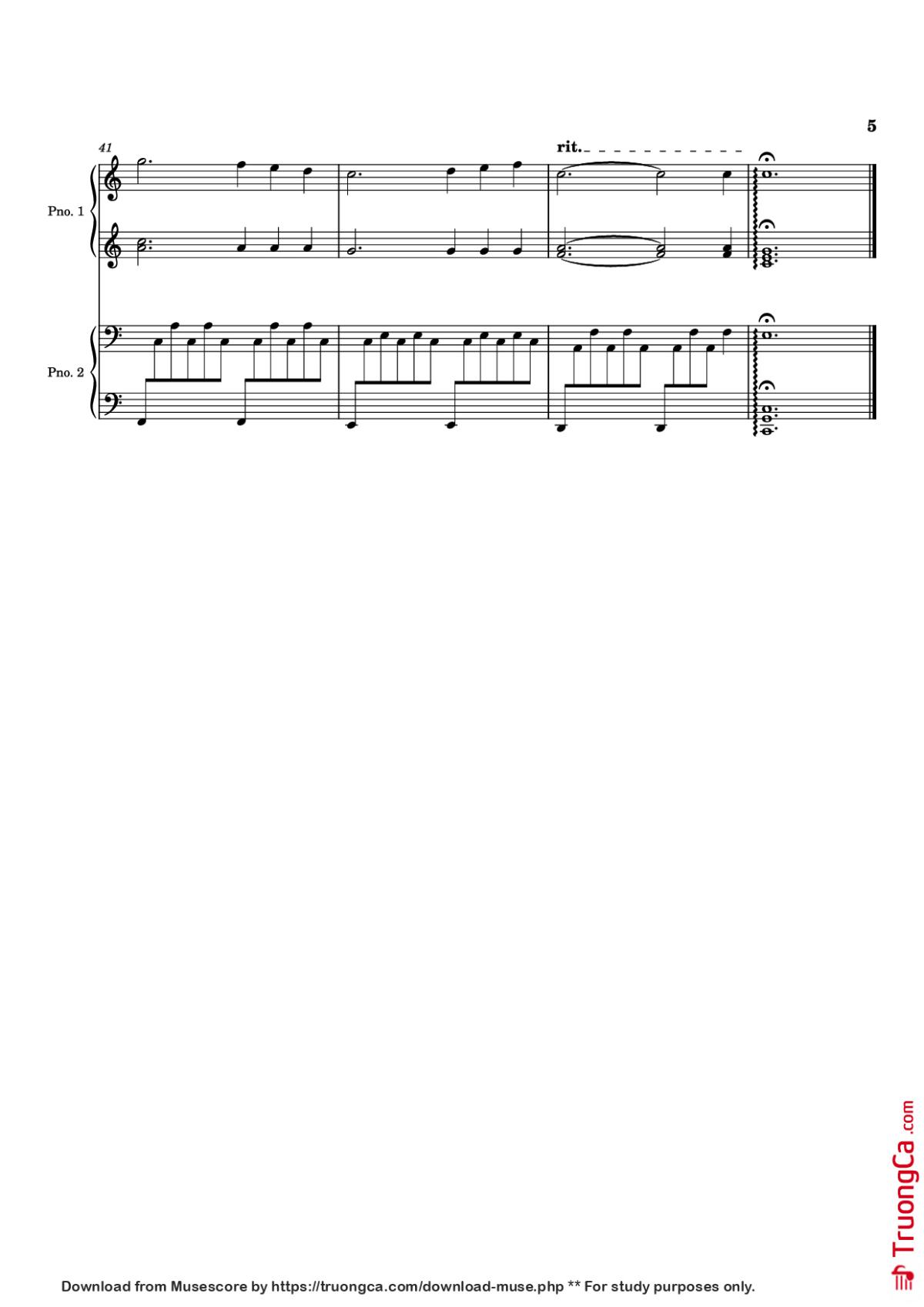 Page 5 of the piano sheet music PDF Piano – Time is Tearing Us Apart Piano by Kyle Patrick Naval
