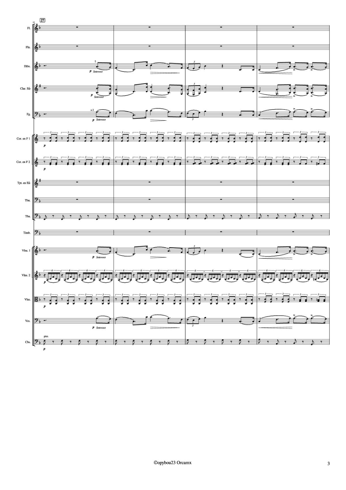 Page 3 of the piano sheet music PDF – Coro de Esclavos Hebreos by G. Verdi