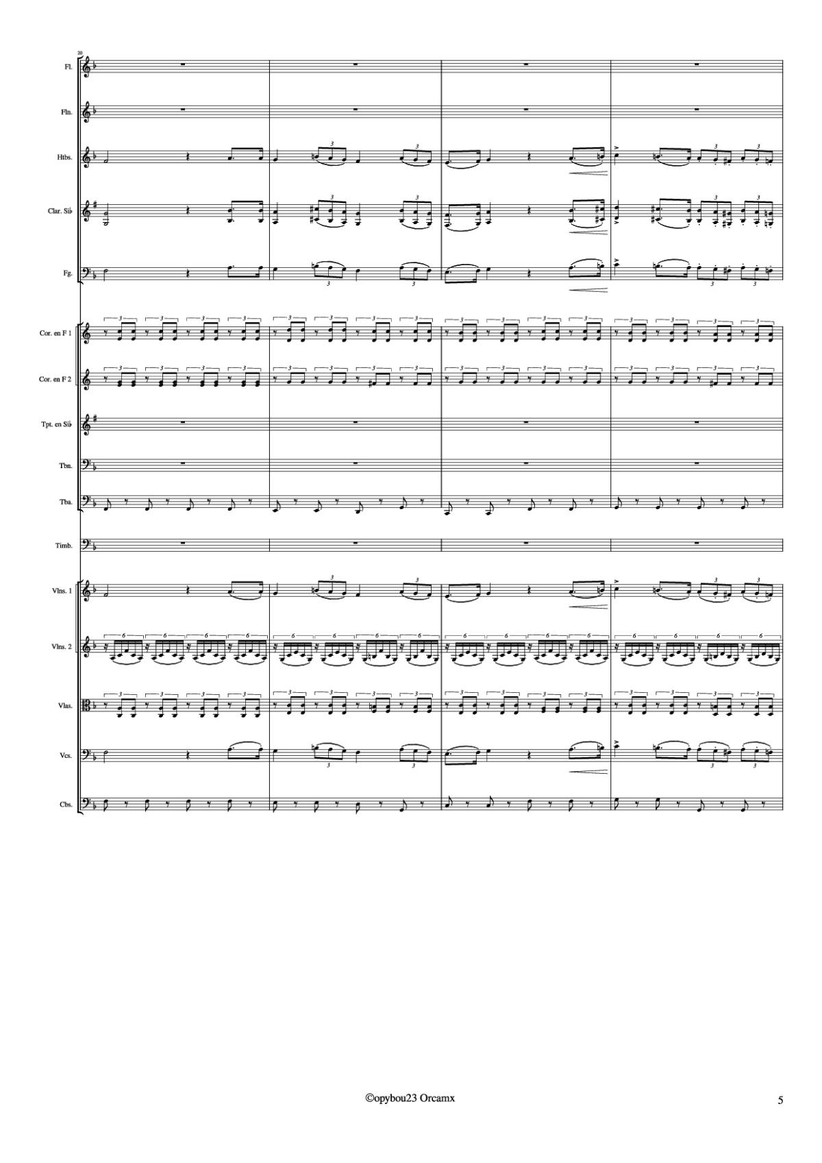 Page 5 of the piano sheet music PDF – Coro de Esclavos Hebreos by G. Verdi