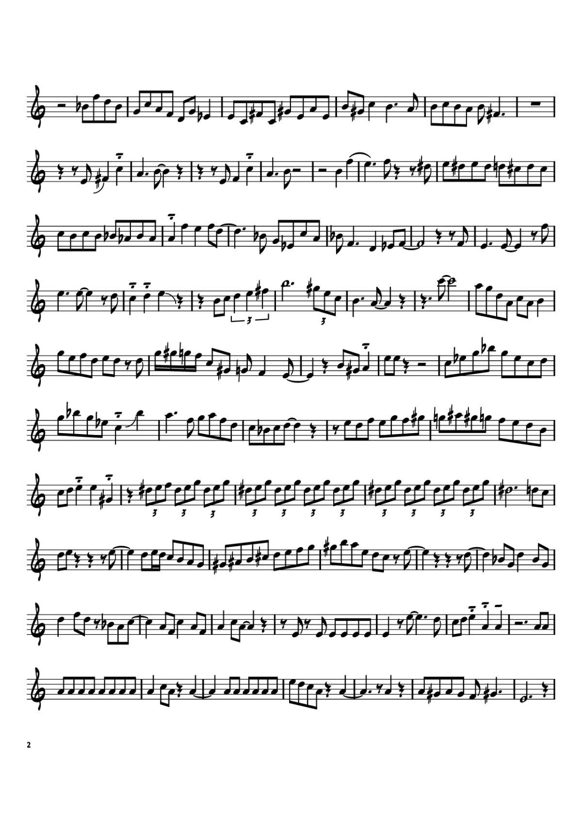 Page 2 of the piano sheet music PDF Piano – Blue Bossa Piano by Selections From Blue Bossa Arranged by Yasuhiro Fujii Saxophone School