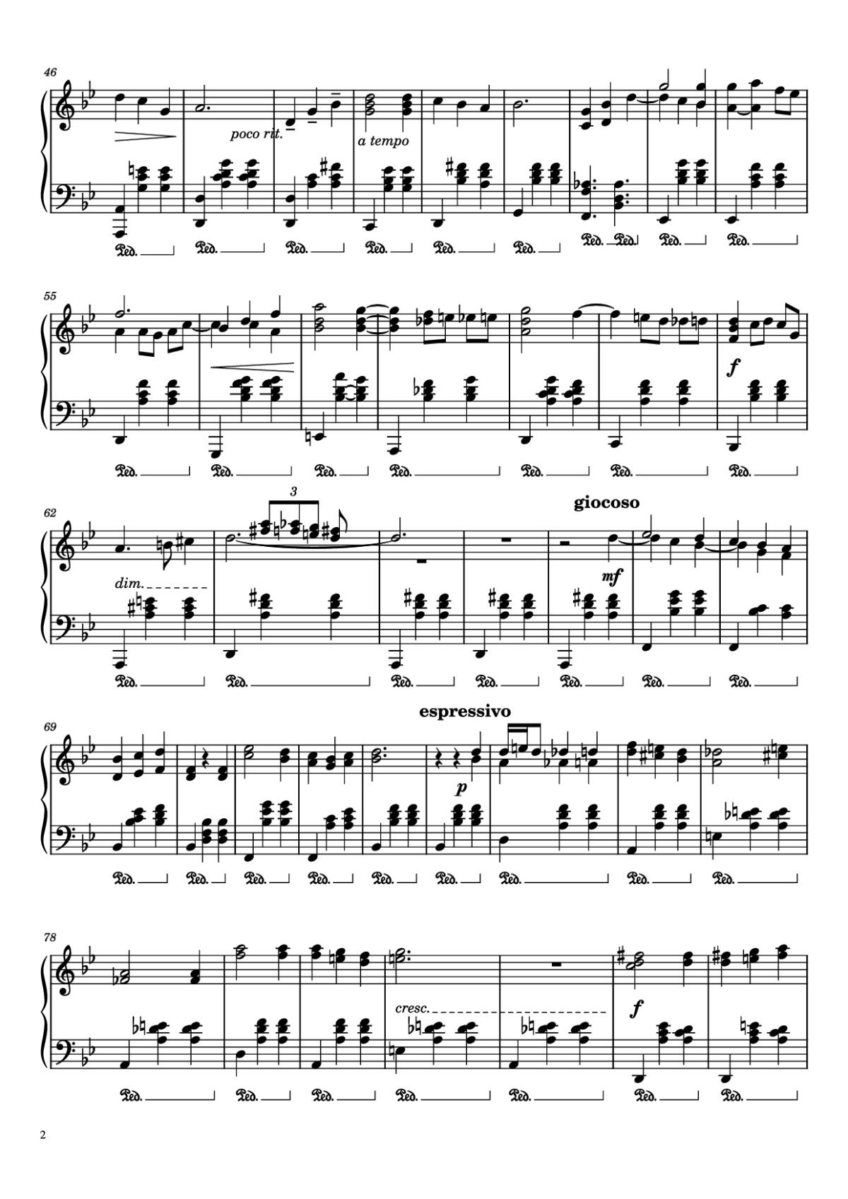 Page 2 of the piano sheet music PDF Piano – Merry-Go-Round Of Life Piano by Composer: Joe Hisaishi