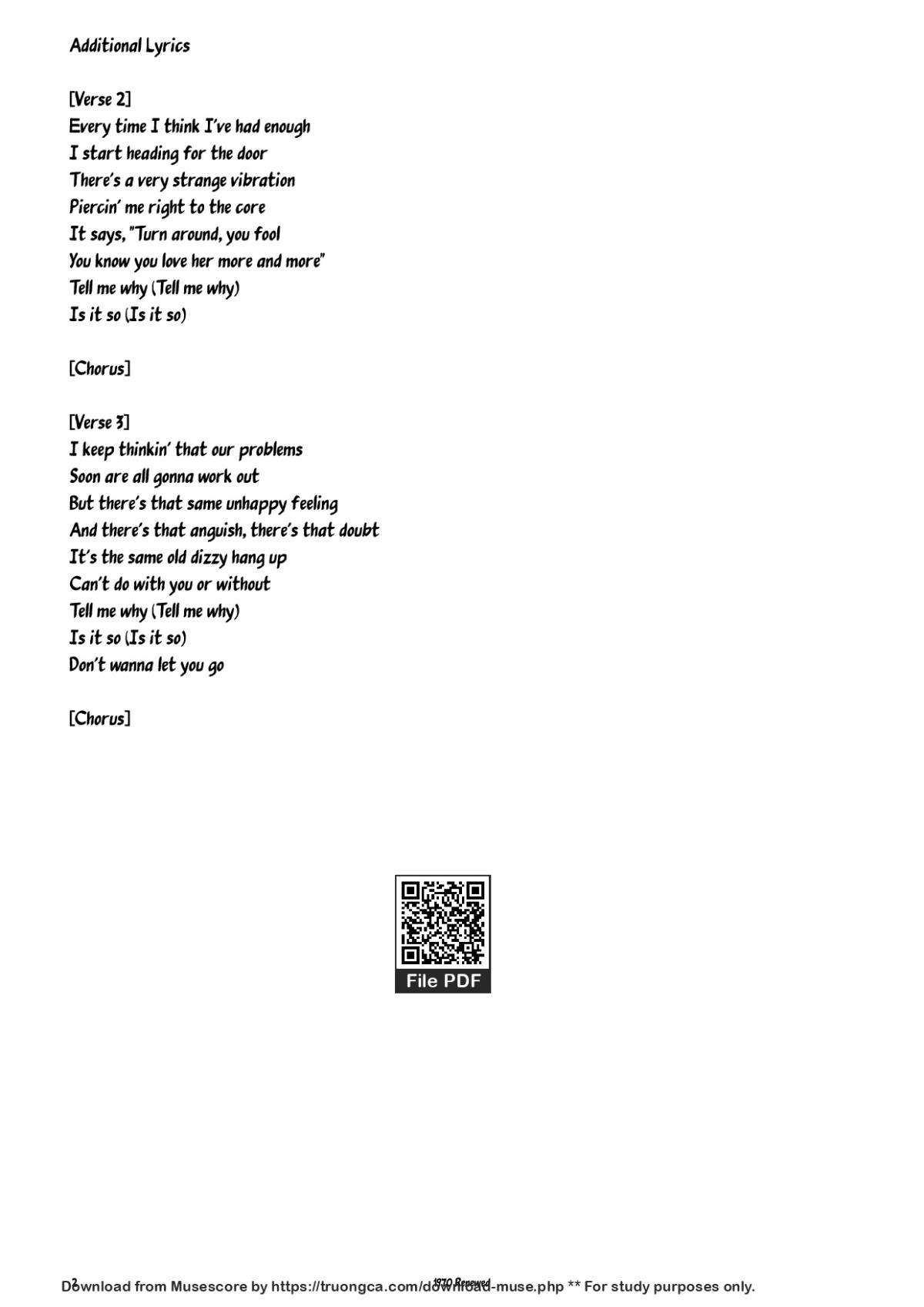 Page 2 of the piano sheet music PDF Piano – Never Can Say Goodbye Piano by Clifton Davis