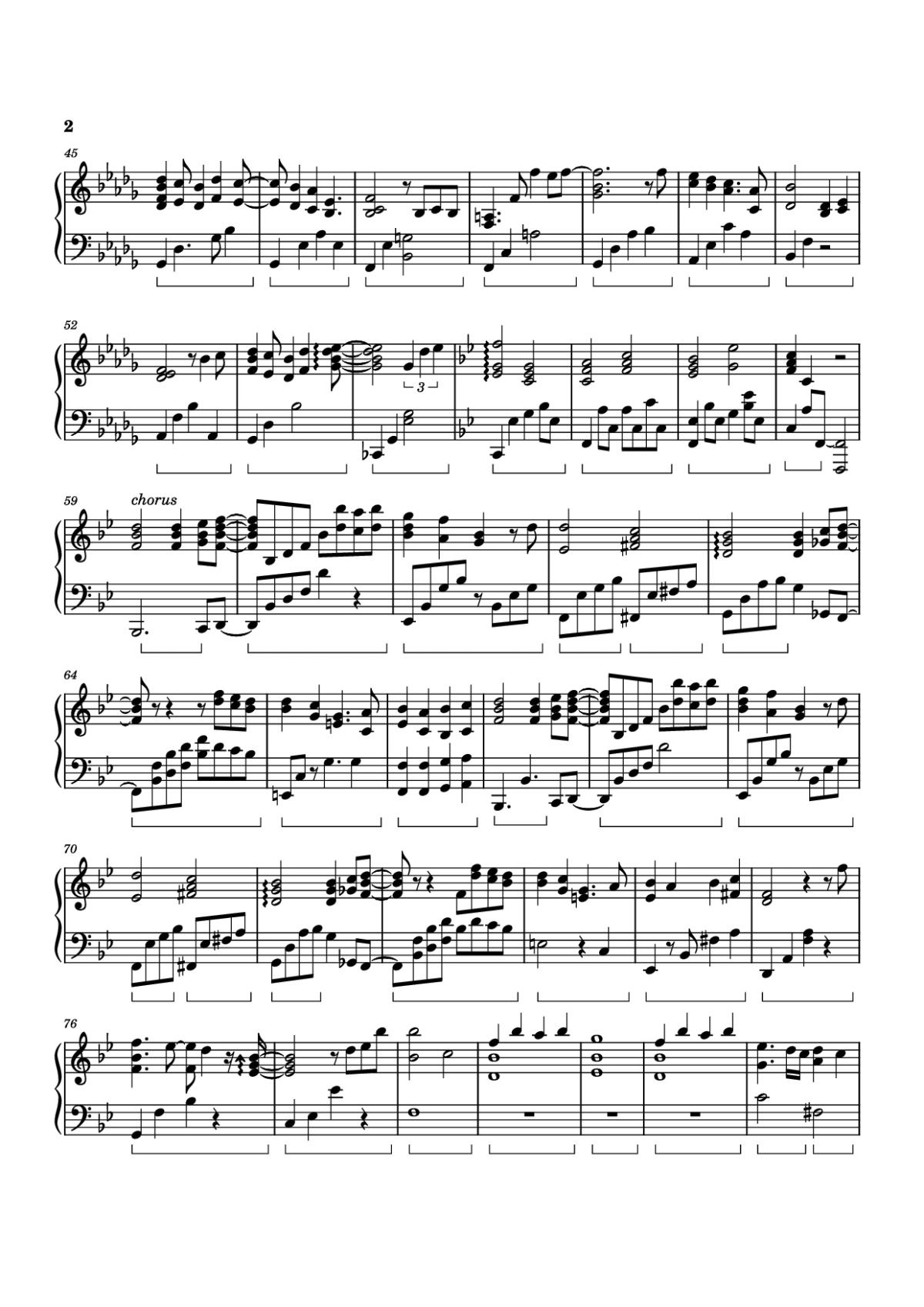 Page 2 of the piano sheet music PDF Piano – Twilight in Upper West Piano by Izumi Hirotaka