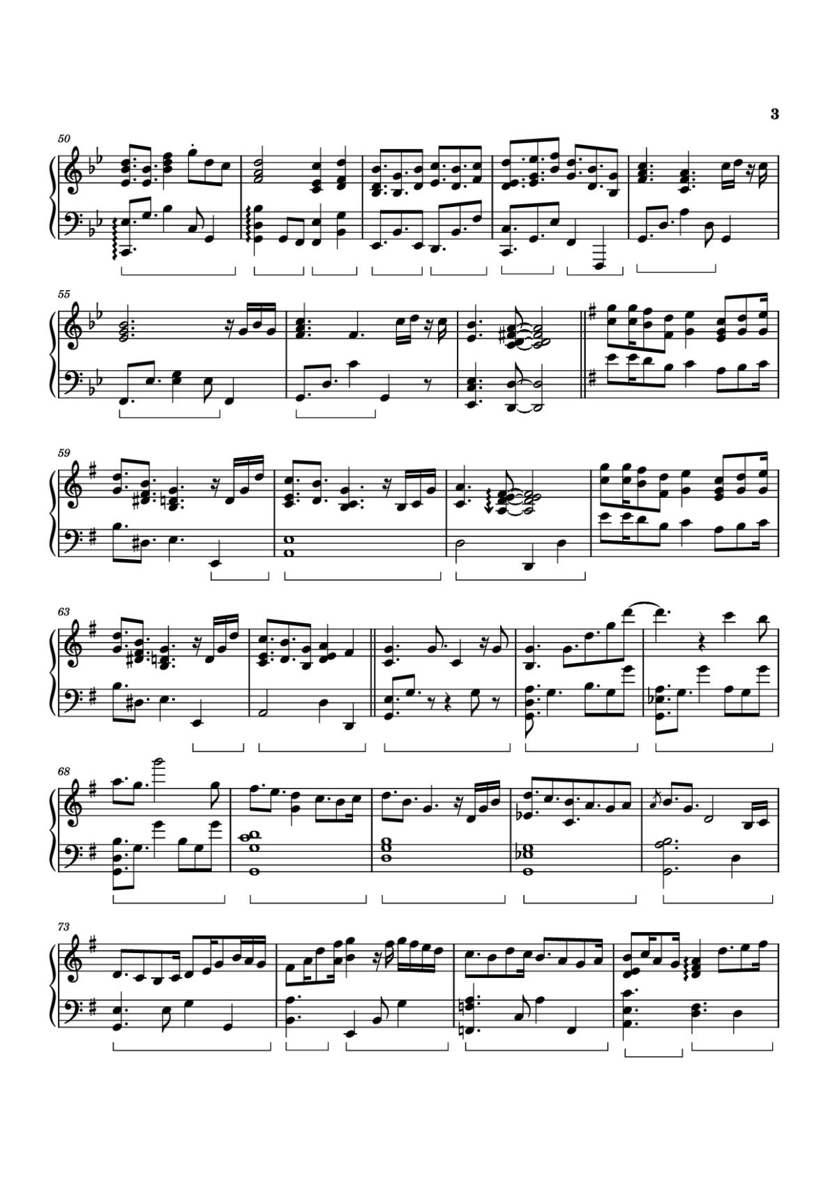 Page 3 of the piano sheet music PDF Piano – Dandelion Hill Piano by Izumi Hirotaka