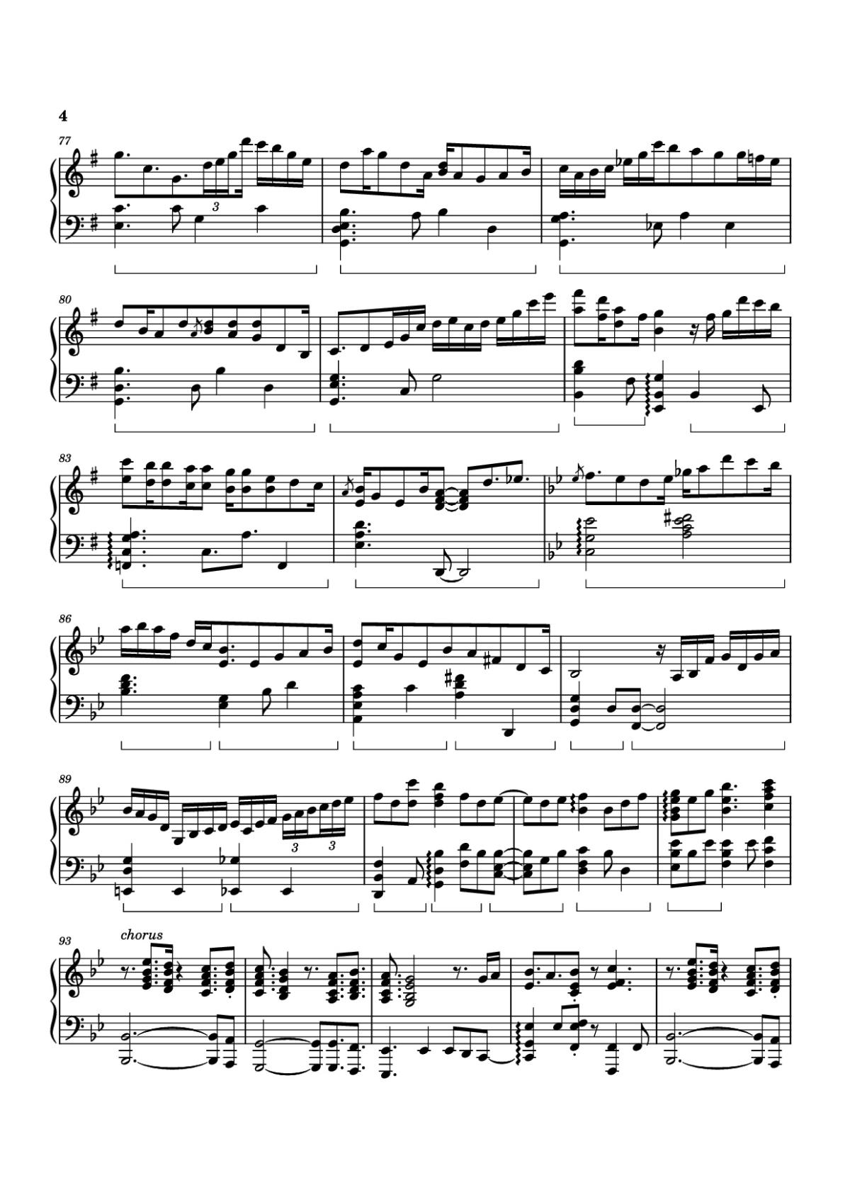 Page 4 of the piano sheet music PDF Piano – Dandelion Hill Piano by Izumi Hirotaka