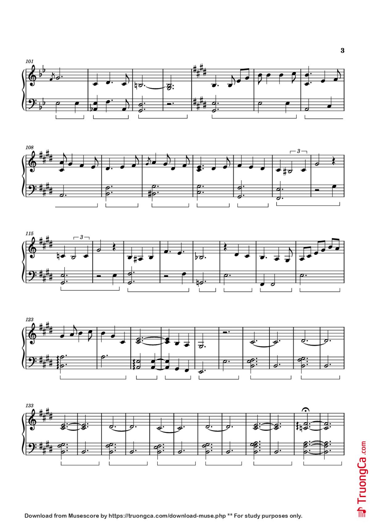 Page 3 of the piano sheet music PDF Piano – Heidi Piano by Izumi Hirotaka