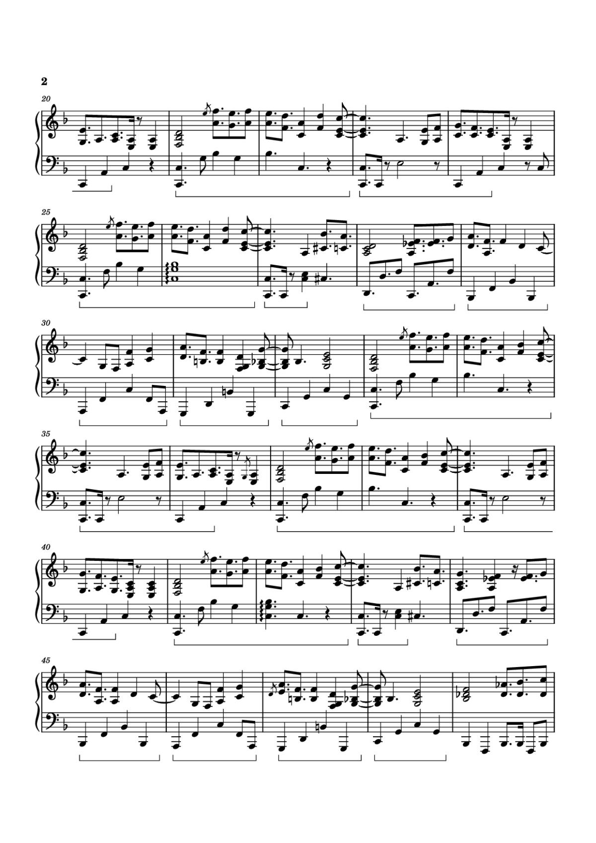 Page 2 of the piano sheet music PDF Piano – El Mirage Piano by Izumi Hirotaka