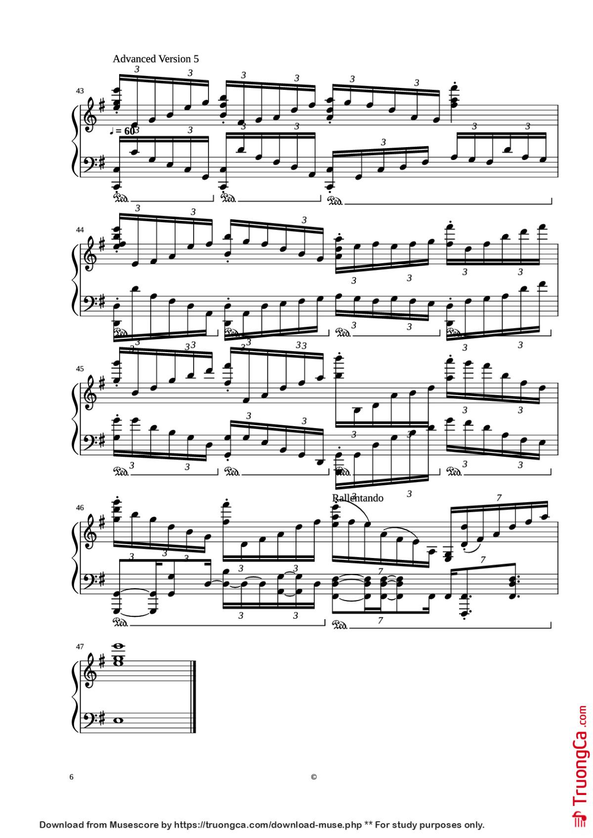 Page 6 of the piano sheet music PDF Piano – Kingdom Hearts - Dearly Beloved Piano by Yoko Shimomura