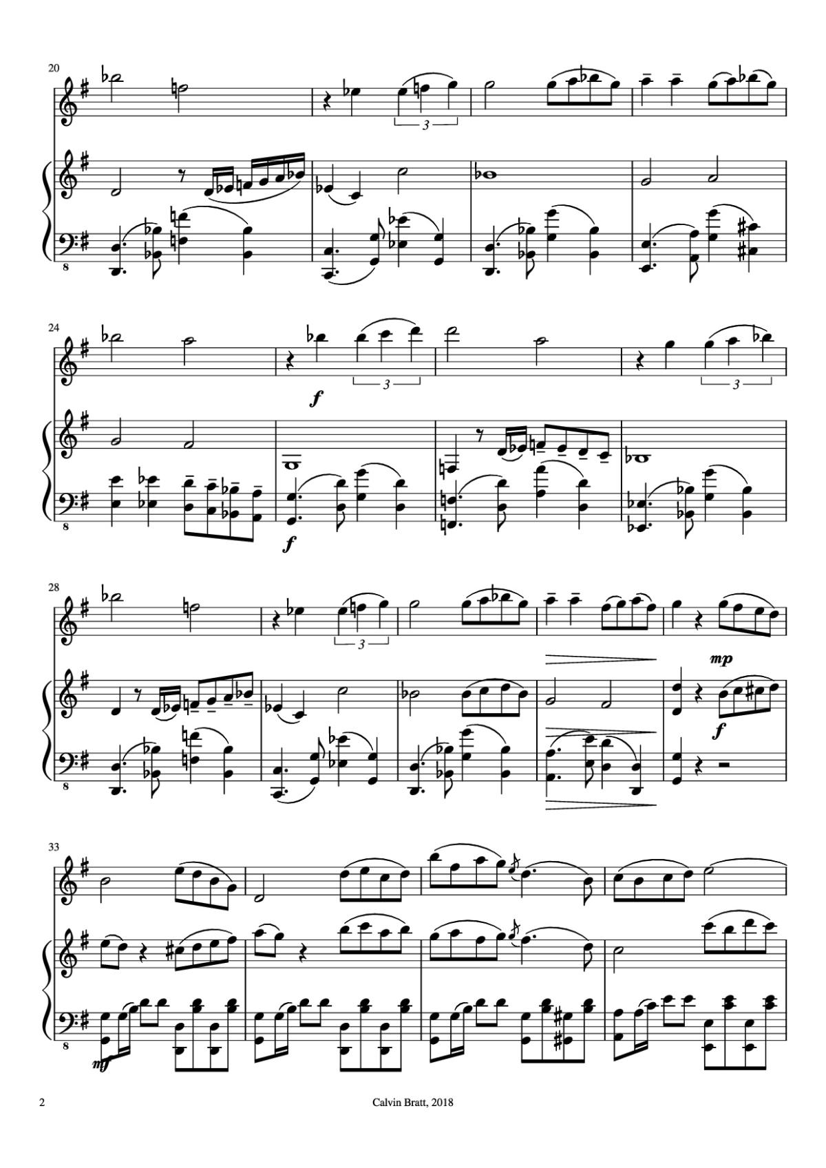 Page 2 of the piano sheet music PDF Piano – Por Una Cabeza Piano by Arr.: Irina Lazaryeva Transc/Edit.: Calvin Bratt
