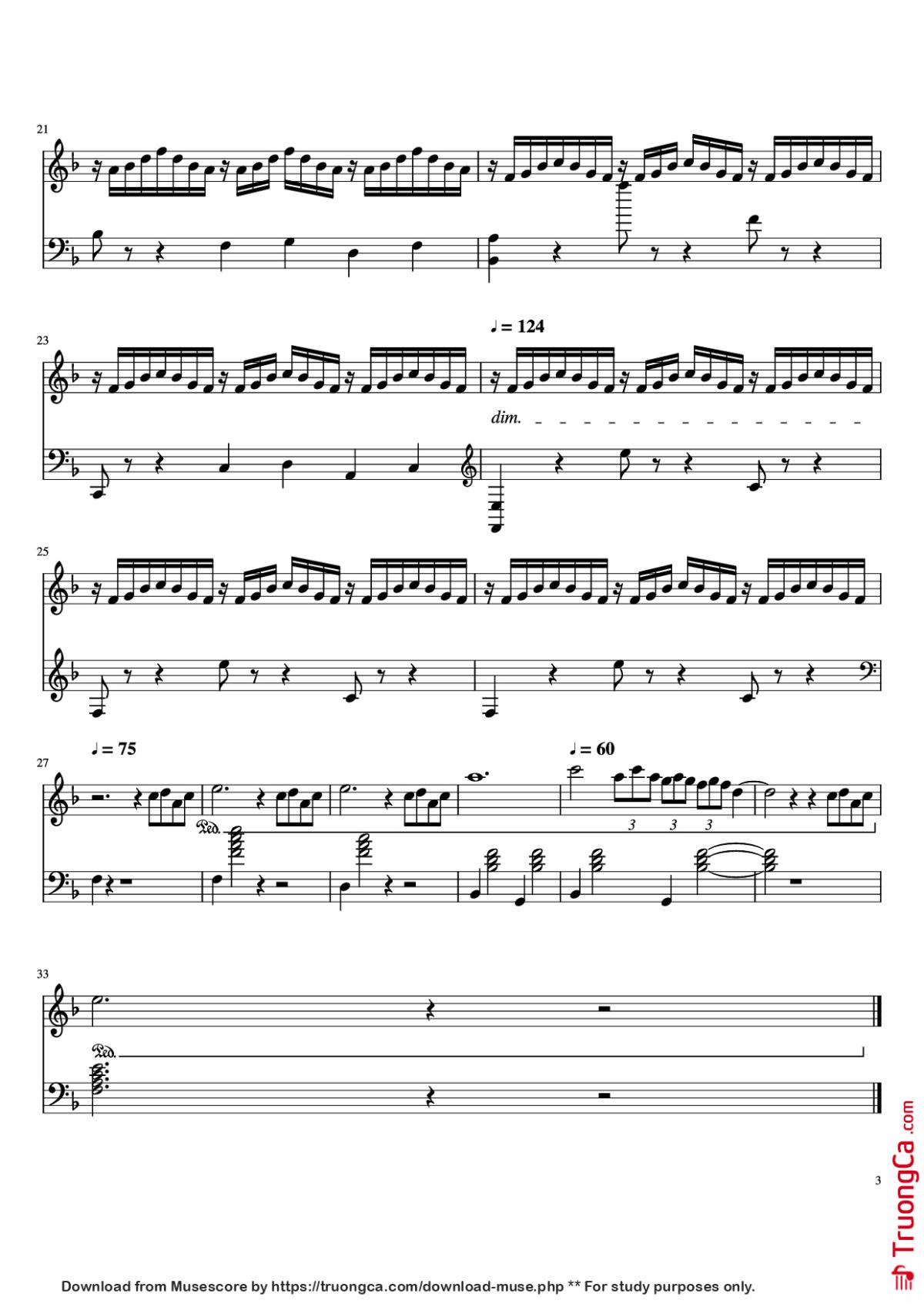 Page 3 of the piano sheet music PDF Piano – Photograph (From the movie Her) Piano by Arcade Fire Transcribed by onceagleekforeveragleek