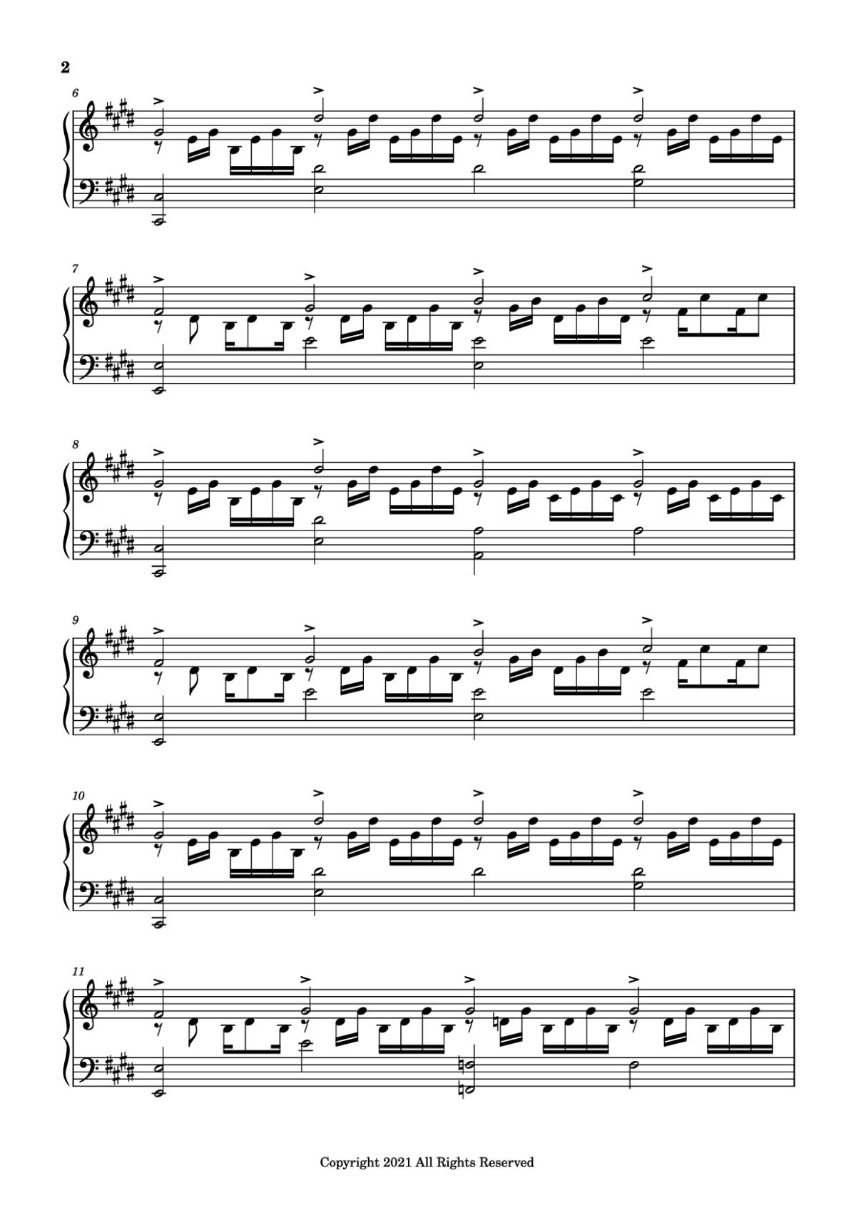 Page 2 of the piano sheet music PDF Piano – good days Piano by Sza - transcribed by yash salvi