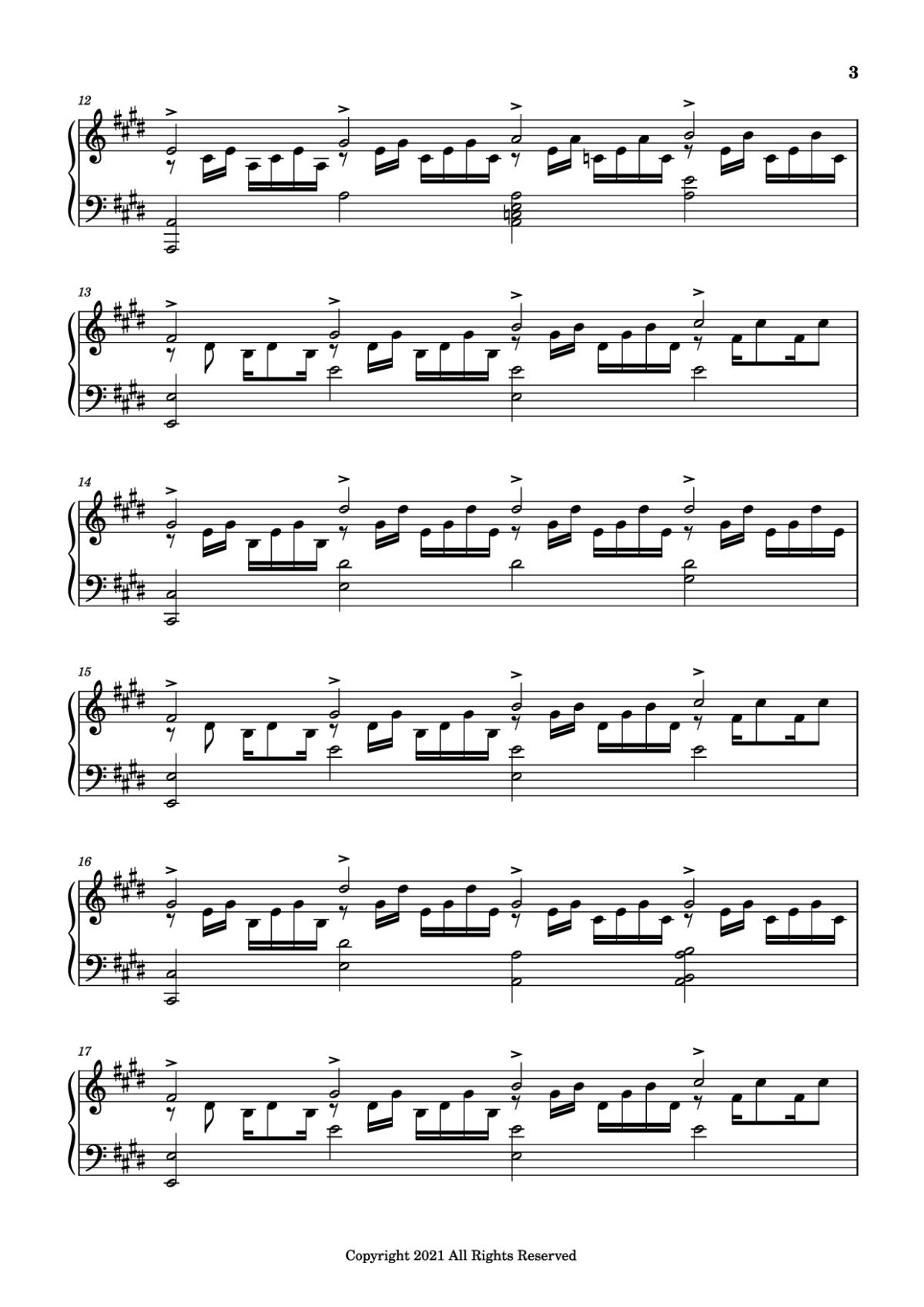 Page 3 of the piano sheet music PDF Piano – good days Piano by Sza - transcribed by yash salvi