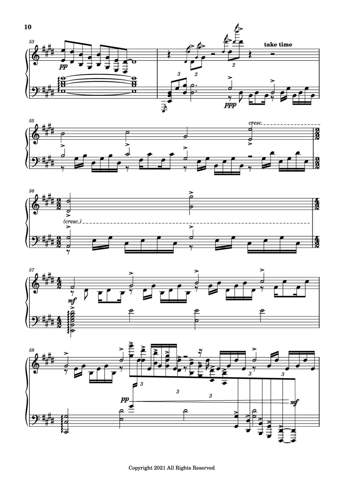 Page 10 of the piano sheet music PDF Piano – good days Piano by Sza - transcribed by yash salvi