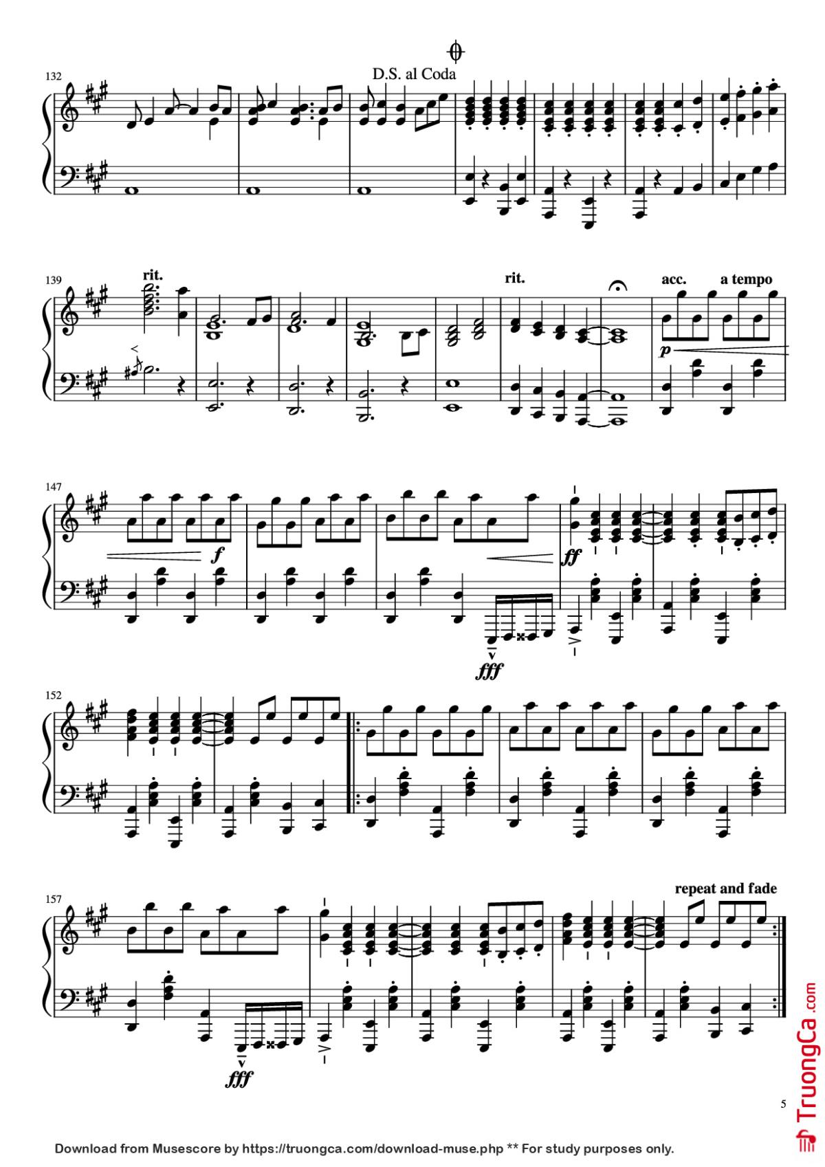 Page 5 of the piano sheet music PDF Piano – Chiquitita Piano by ABBA