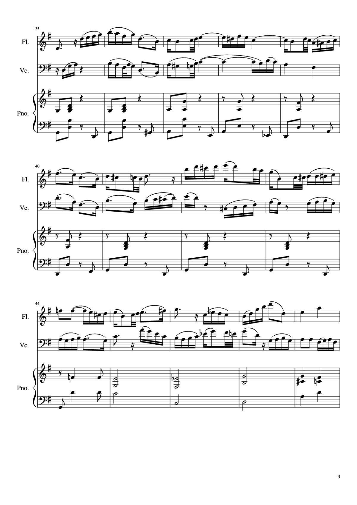 Page 3 of the piano sheet music PDF Piano – Por una Cabeza Piano by Carlos Gardel (1890 - 1935