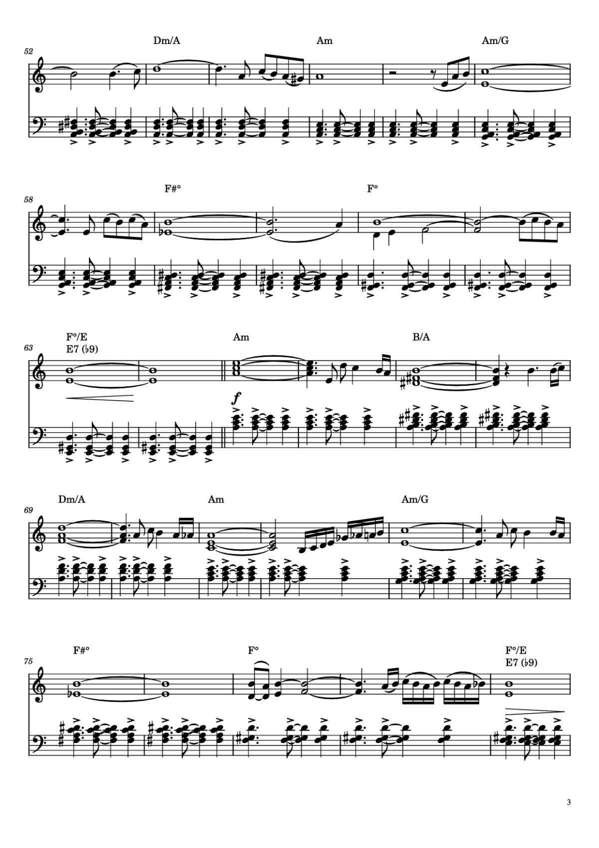 Page 3 of the piano sheet music PDF Piano – Libertango Piano by Astor Piazolla