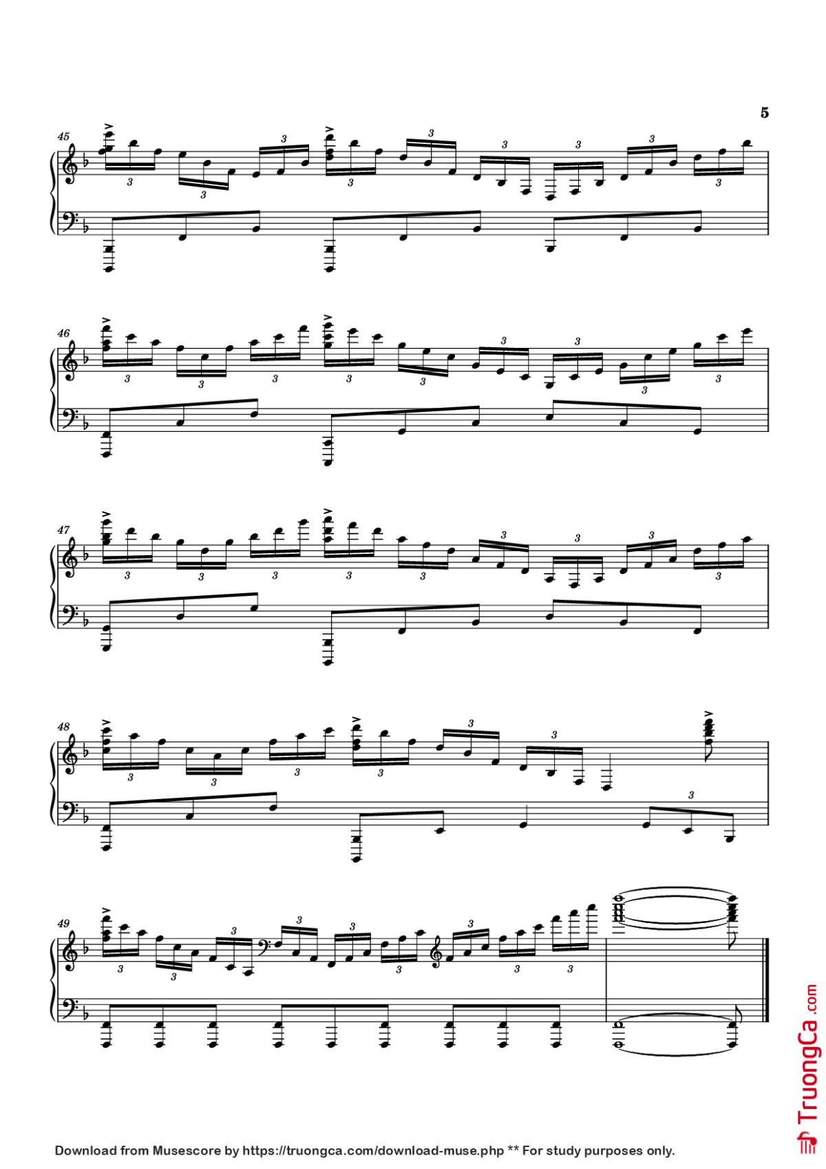 Page 5 of the piano sheet music PDF Piano – Planet Earth II Suite Piano by Music by Hans Zimmer, Billie Ray Fingers