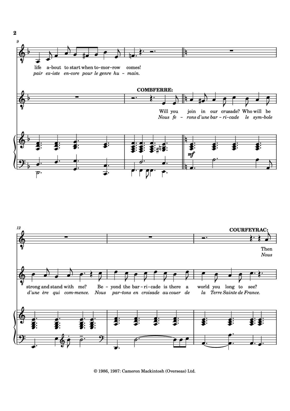 Page 2 of the piano sheet music PDF – The People’s Song Piano by ALAIN BOULIL and