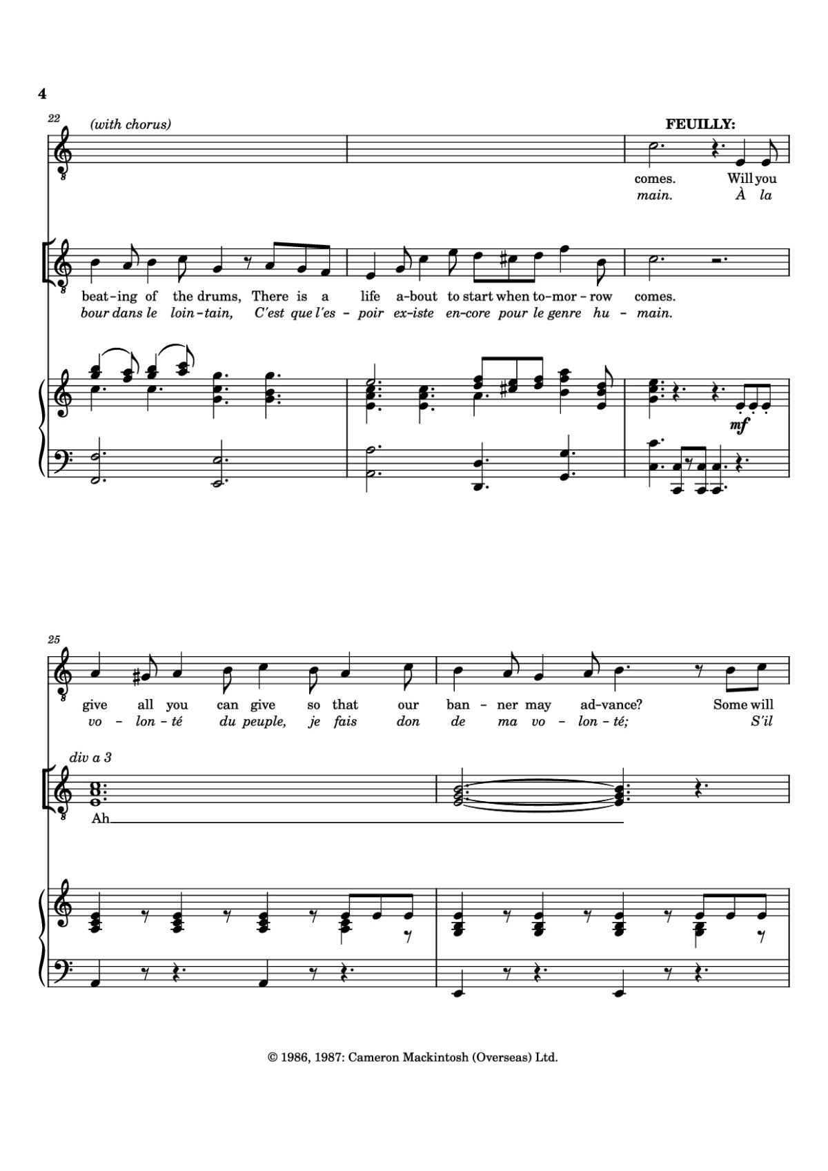 Page 4 of the piano sheet music PDF – The People’s Song Piano by ALAIN BOULIL and