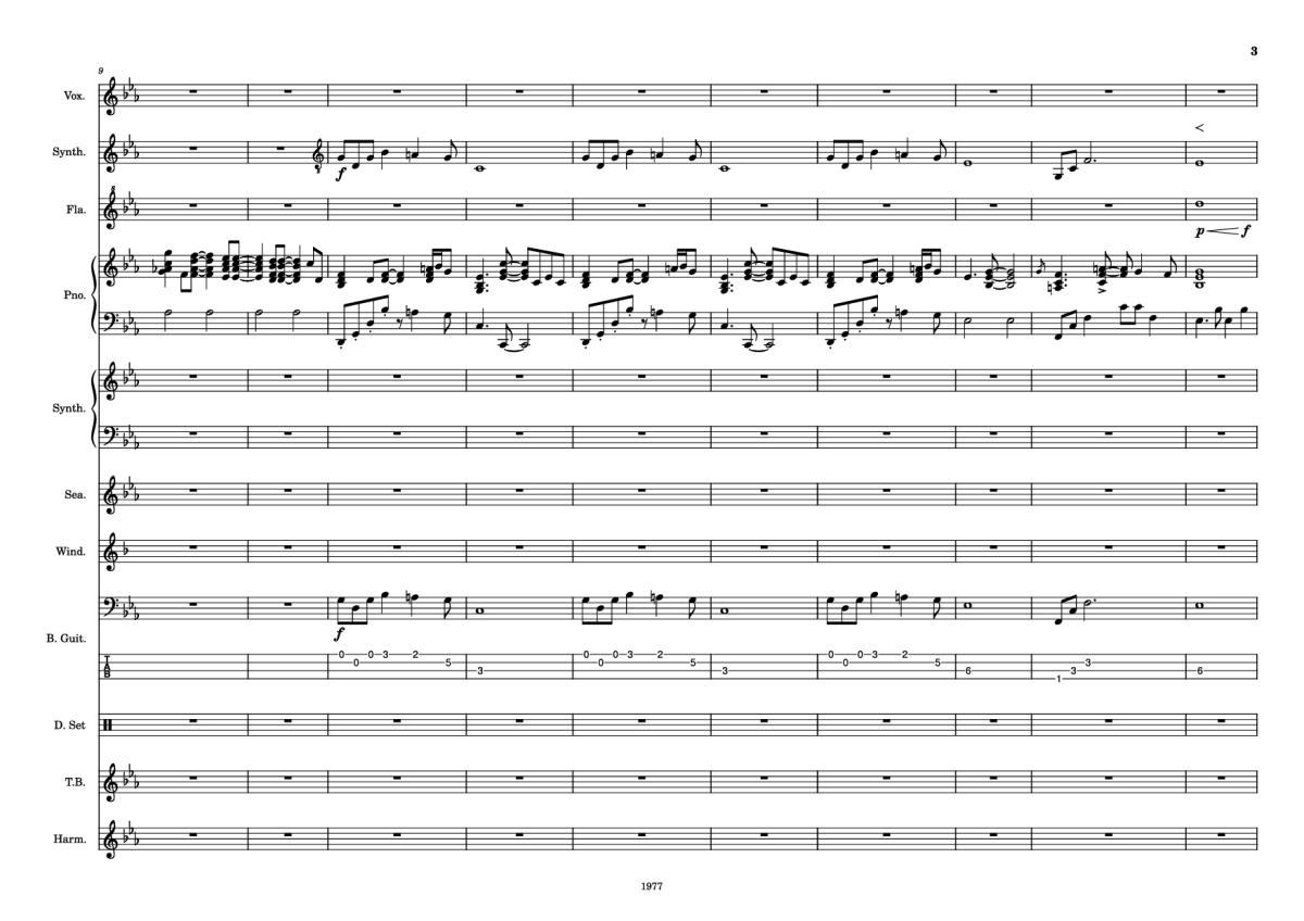 Page 3 of the piano sheet music PDF – Fool