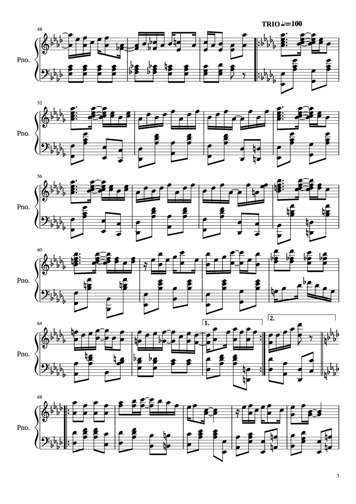 Page 3 of the piano sheet music PDF Piano – Maple Leaf Rag Piano by Scott Joplin