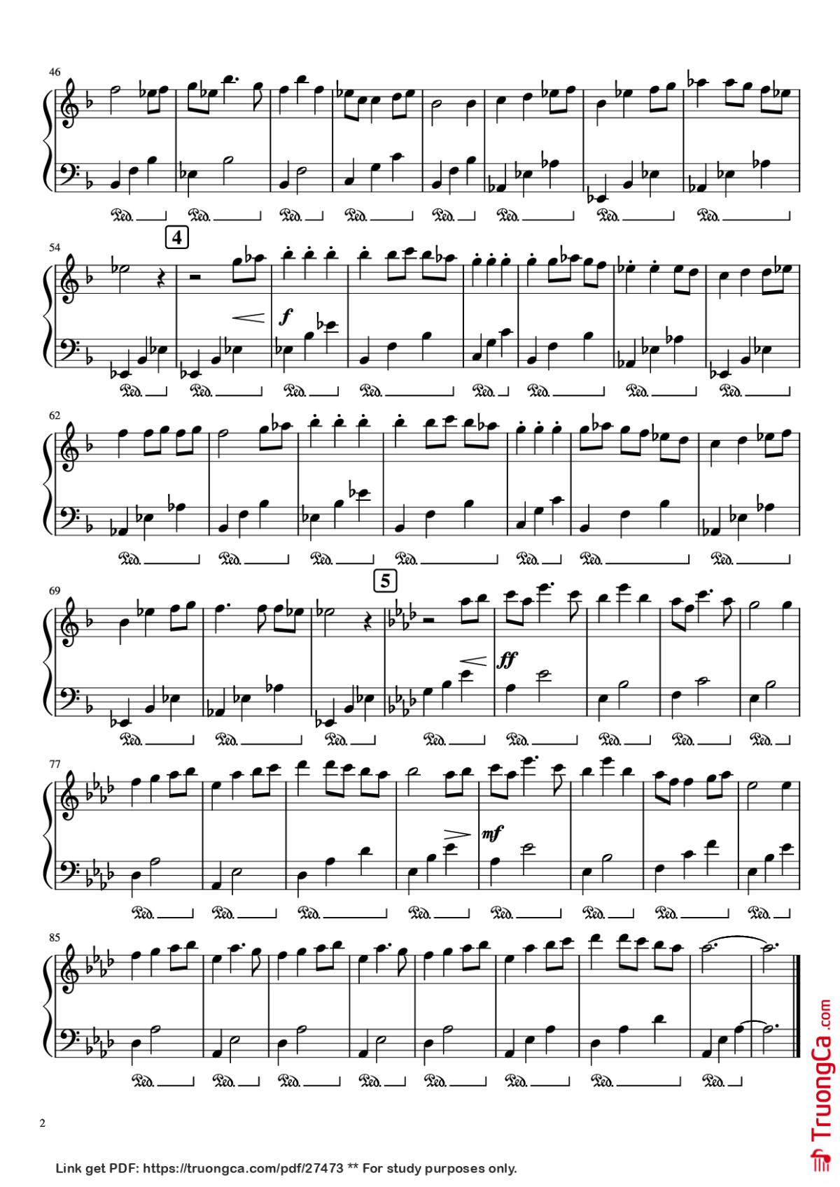 Page 2 of the piano sheet music PDF Piano – Always with Me (Itsumo Nando Demo) by Joe Hisaishi