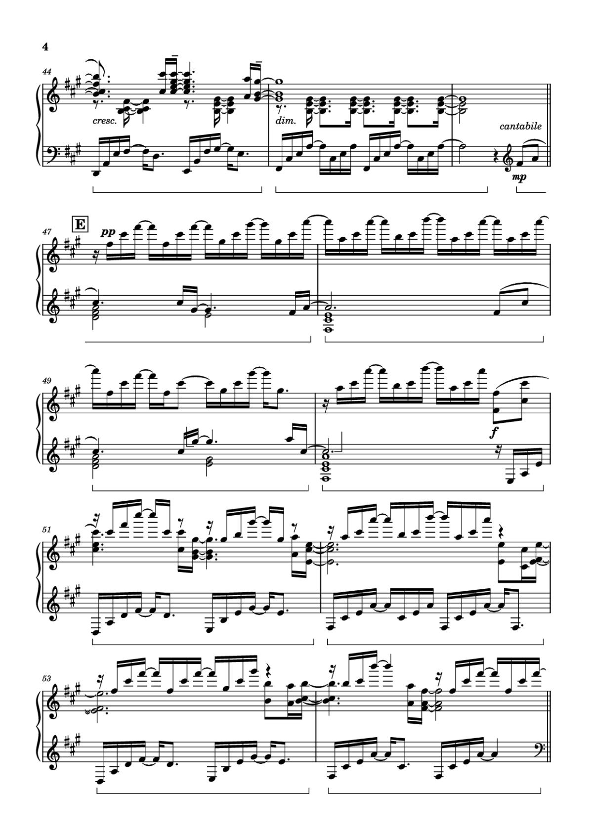 Page 4 of the piano sheet music PDF Piano – Call of Silence Piano by Original Music by Hiroyuki Sawano