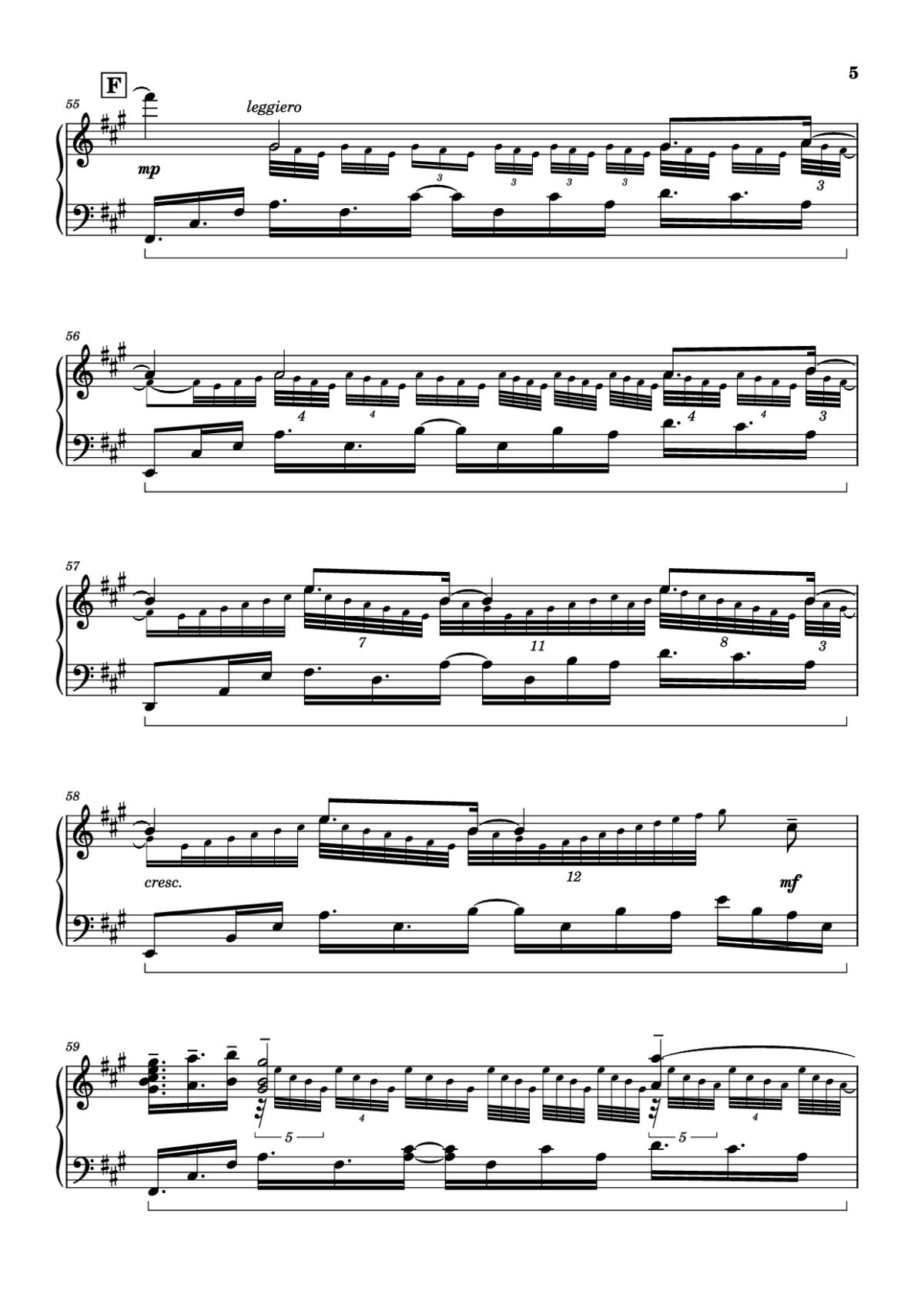 Page 5 of the piano sheet music PDF Piano – Call of Silence Piano by Original Music by Hiroyuki Sawano