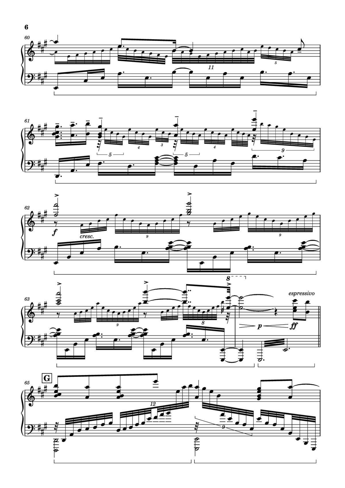 Page 6 of the piano sheet music PDF Piano – Call of Silence Piano by Original Music by Hiroyuki Sawano
