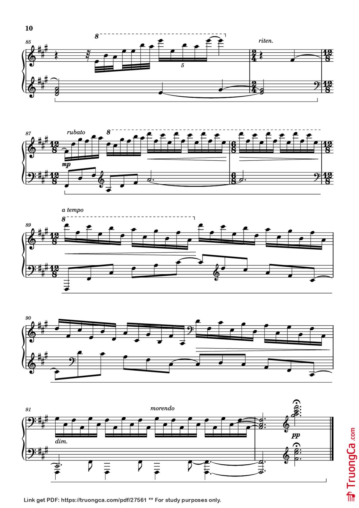 Page 10 of the piano sheet music PDF Piano – Call of Silence Piano by Original Music by Hiroyuki Sawano