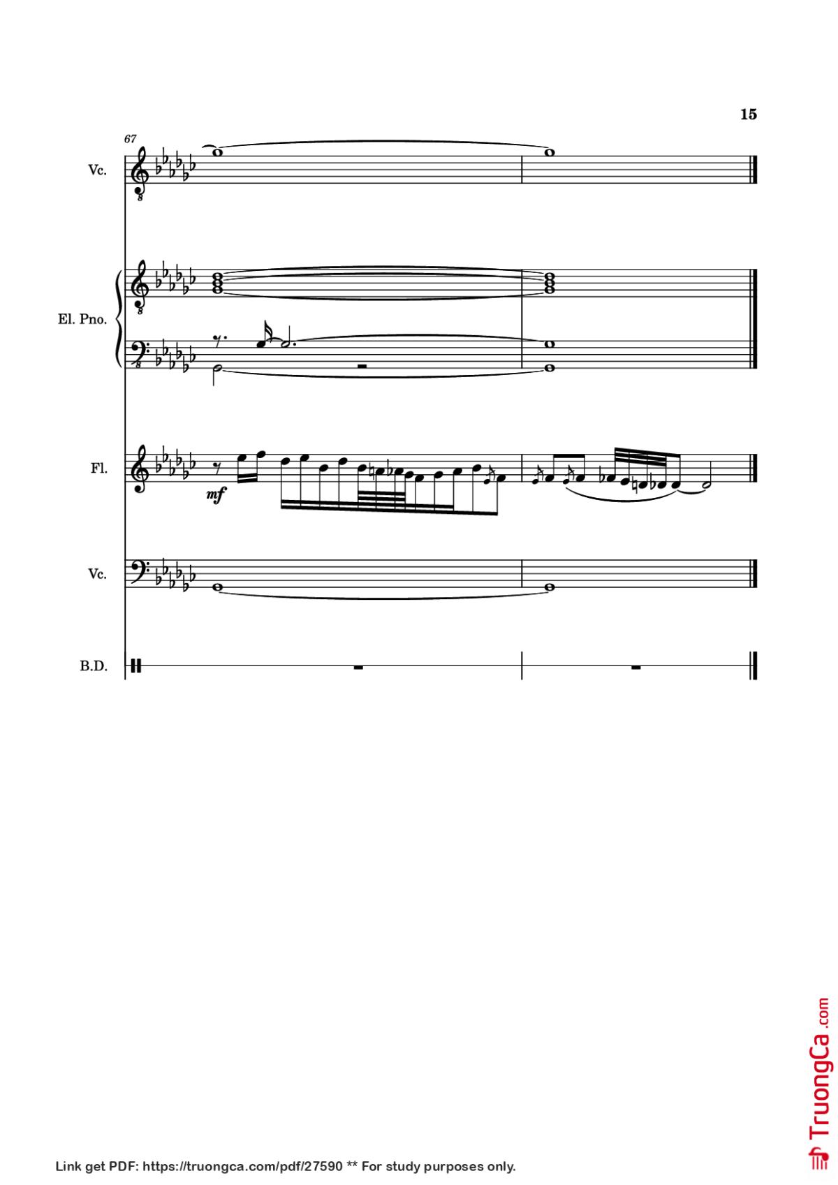 Page 15 of the piano sheet music PDF Piano Guitar Tab – Alone Again, Naturally Piano by Vulfmon (ft. Monica Martin