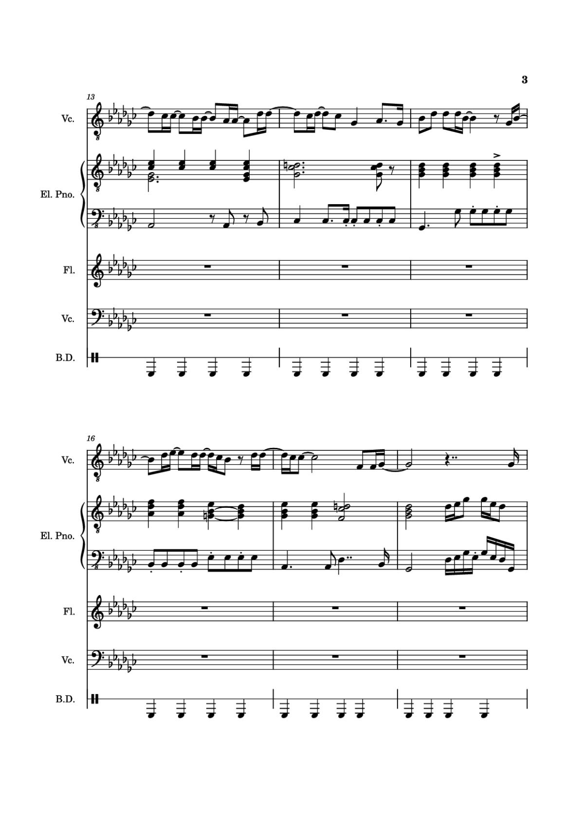 Page 3 of the piano sheet music PDF Piano Guitar Tab – Alone Again, Naturally Piano by Vulfmon (ft. Monica Martin
