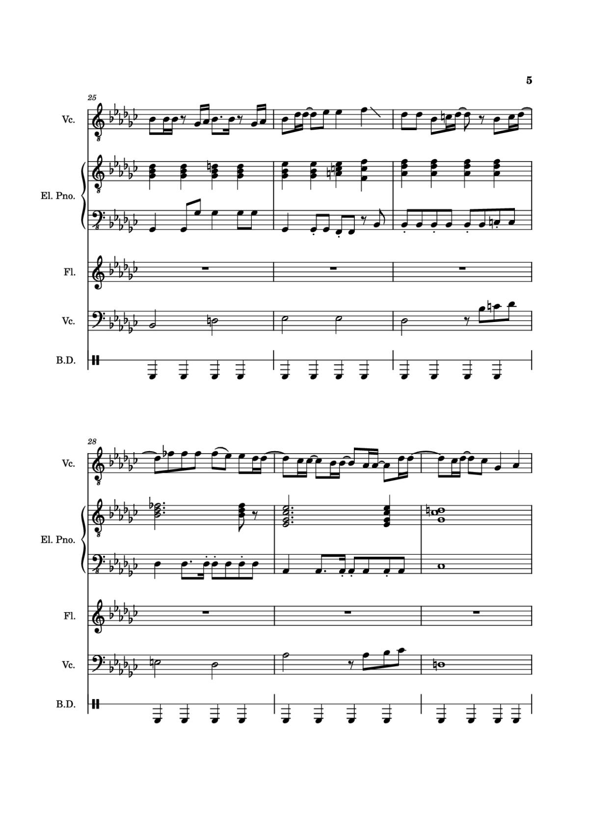 Page 5 of the piano sheet music PDF Piano Guitar Tab – Alone Again, Naturally Piano by Vulfmon (ft. Monica Martin