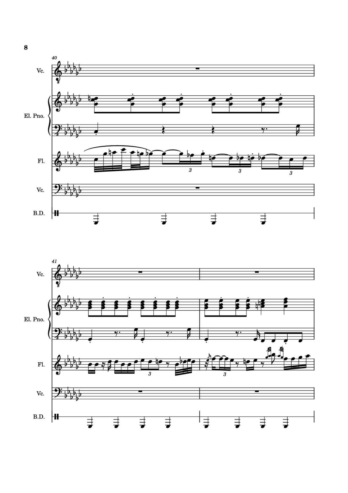Page 8 of the piano sheet music PDF Piano Guitar Tab – Alone Again, Naturally Piano by Vulfmon (ft. Monica Martin