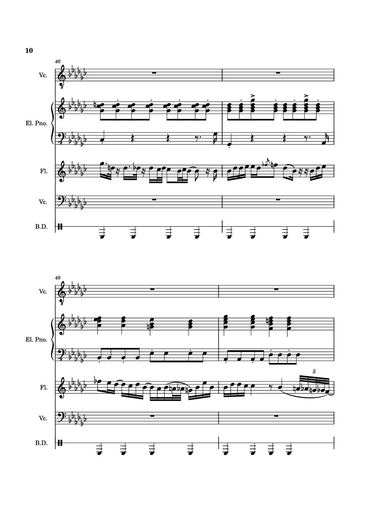 Page 10 of the piano sheet music PDF Piano Guitar Tab – Alone Again, Naturally Piano by Vulfmon (ft. Monica Martin