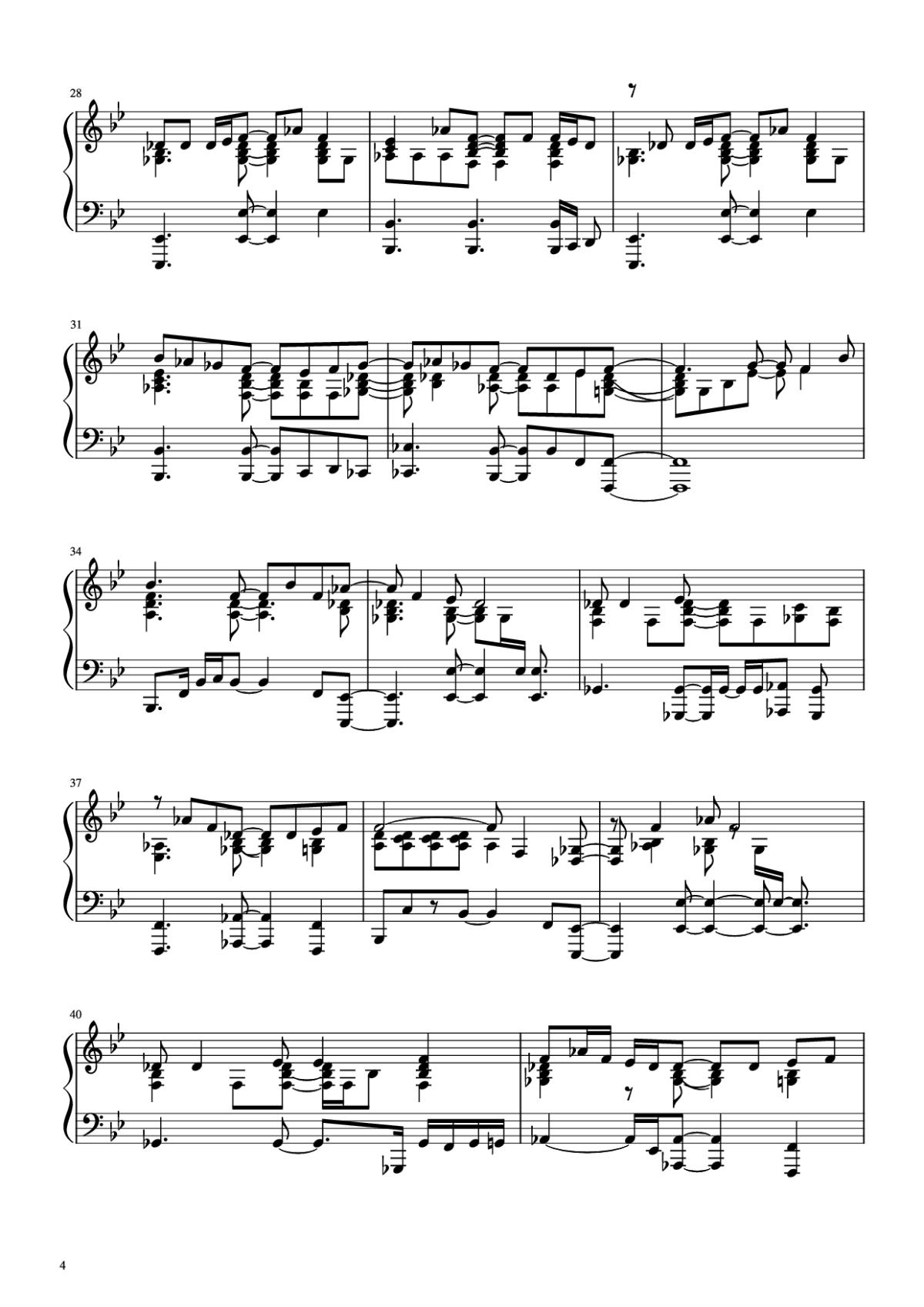 Page 4 of the piano sheet music PDF Piano – Sweet Love Piano by Anita Baker/Louis Johnson/Gary Bias
